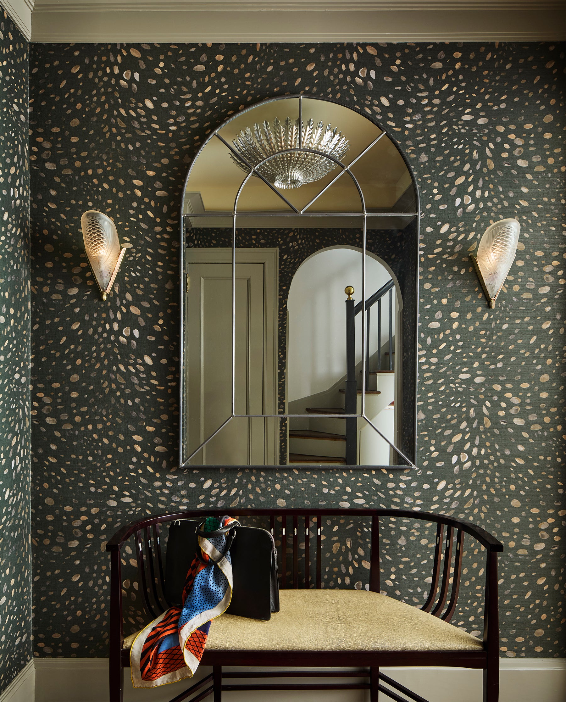 Cheetah Trompe L'oeil Green Metallic Grasscloth Wallpaper