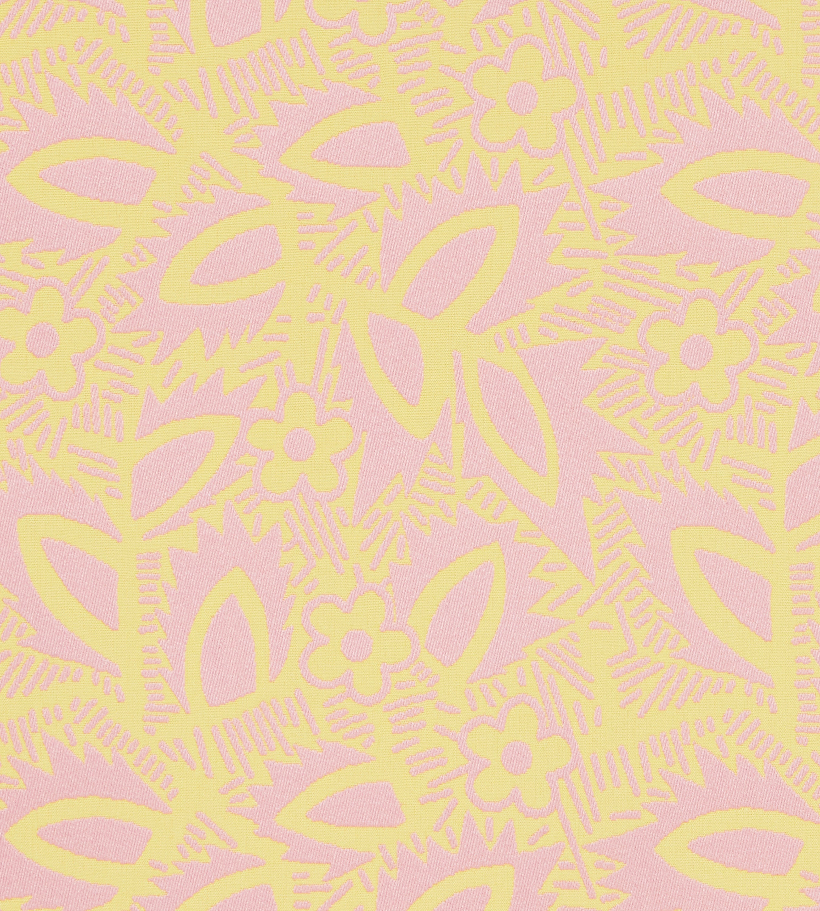 Deco Floral Pink and Yellow Performance Woven