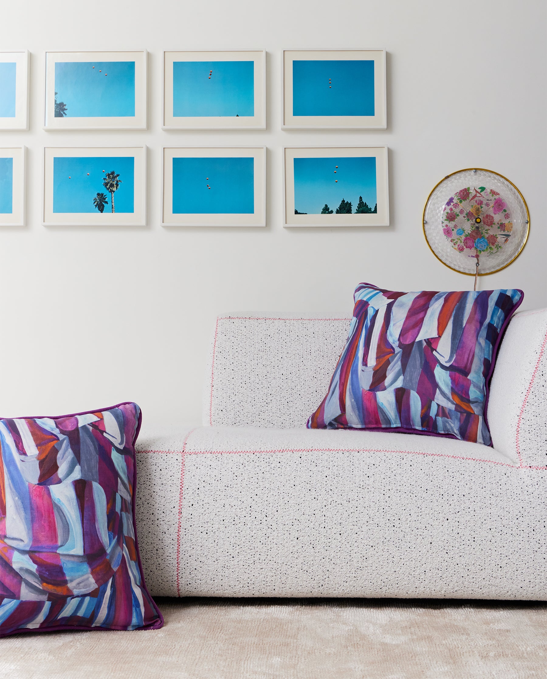 Judy Stripe Blue and Purple Linen