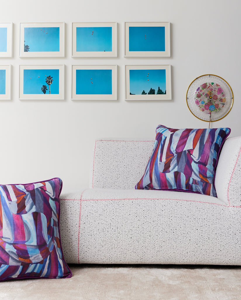Judy Stripe Blue and Purple Linen