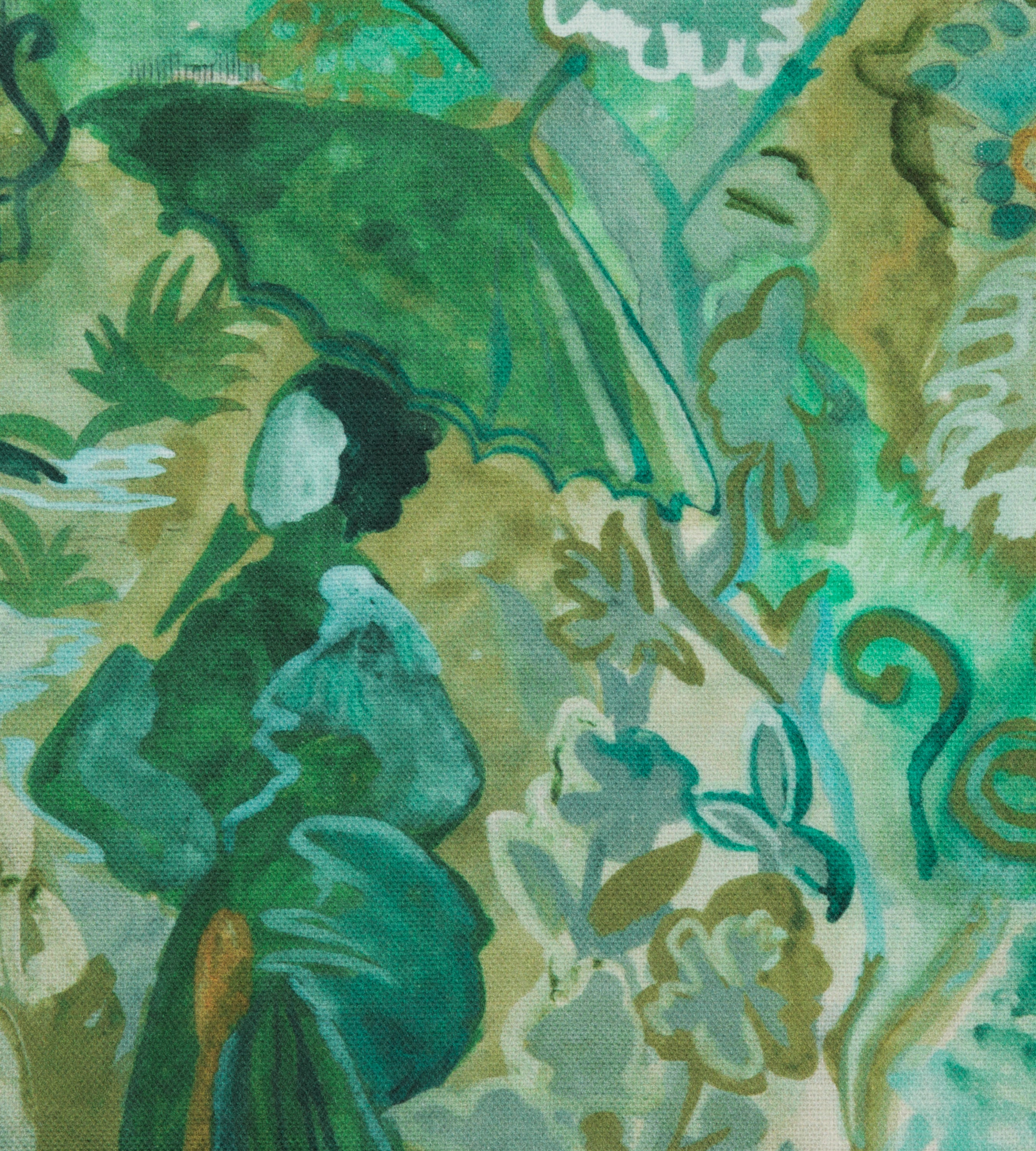Monochrome Green Linen