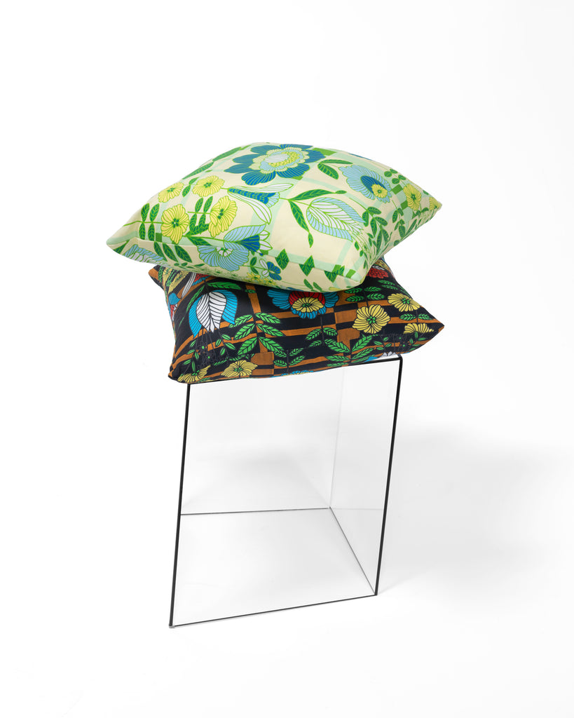 Plaid Blooms Fantasy Cotton Linen