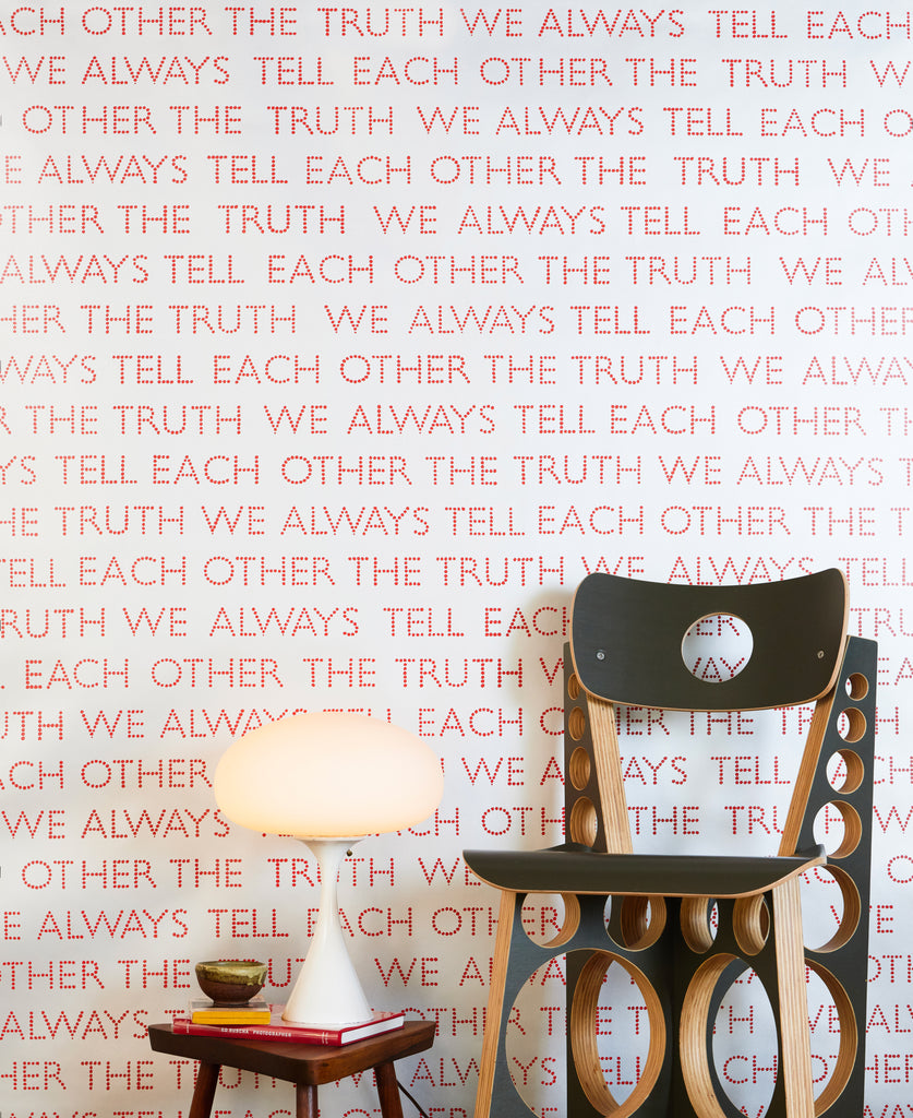 We Always Tell Each Other the Truth Red Wallpaper
