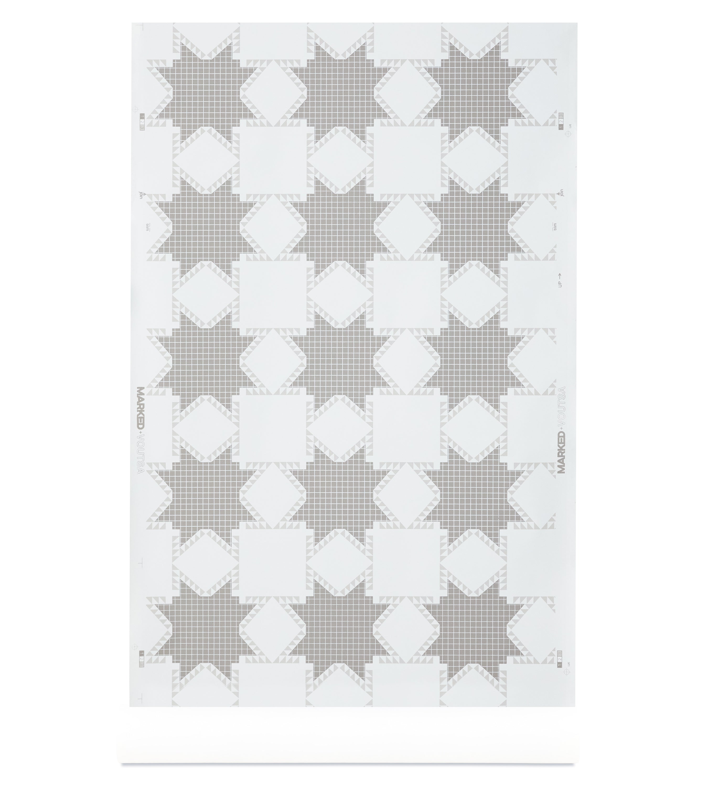 Quilted Stars Gray and White Wallpaper (x MARKED)