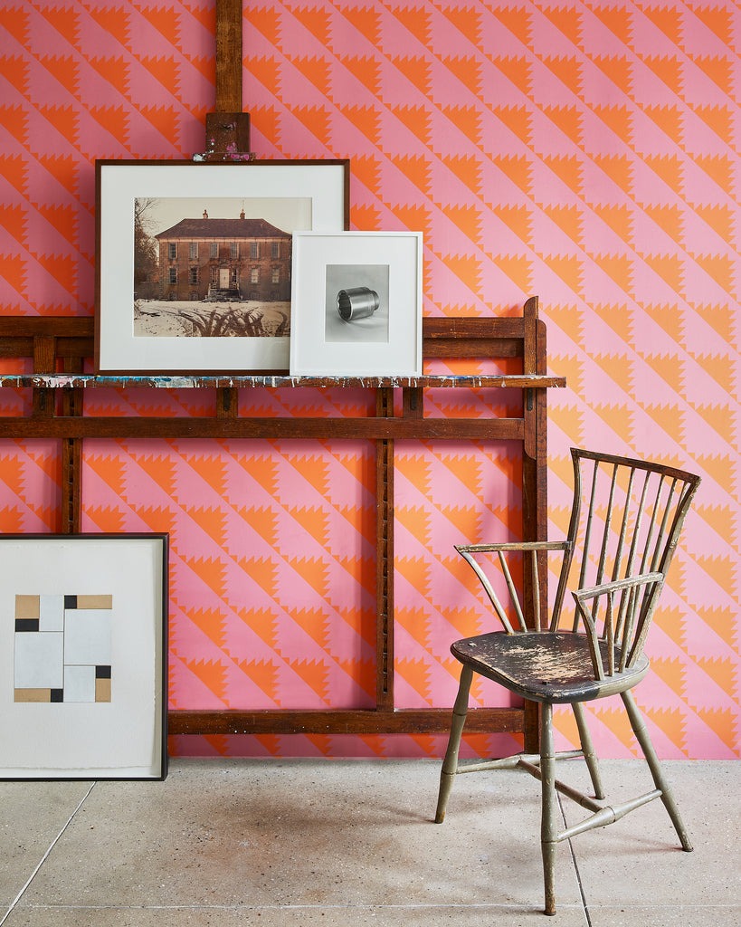 Sawtooth Pink and Orange Wallpaper (x MARKED)