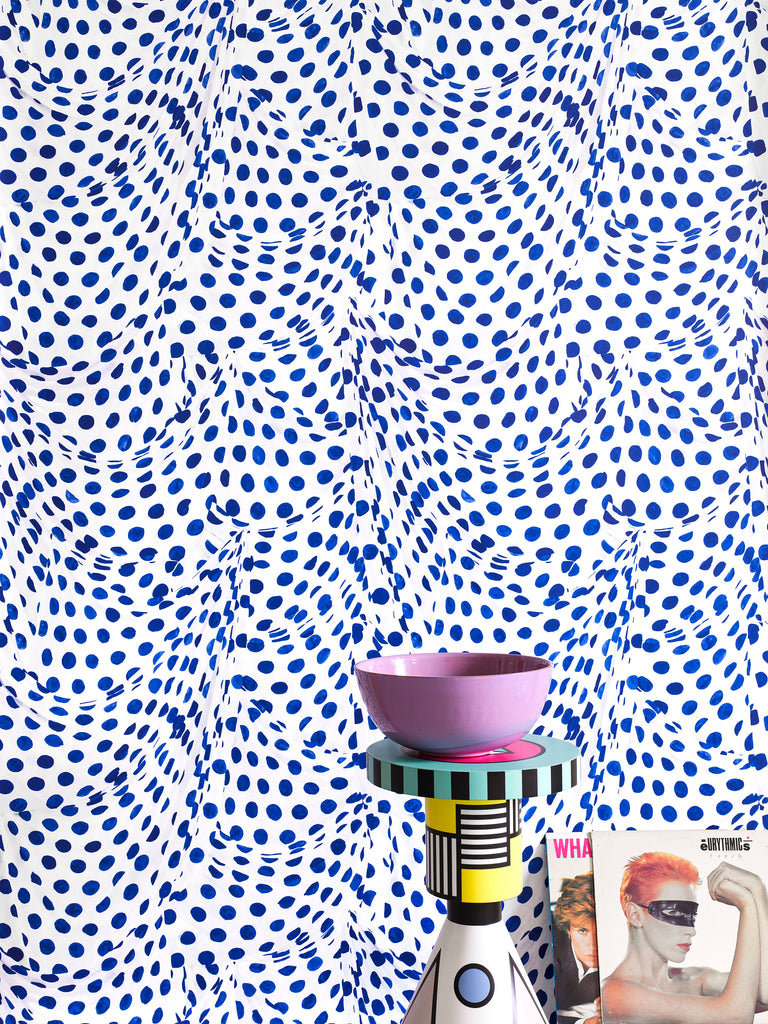 Audrey Dot Navy Wallpaper