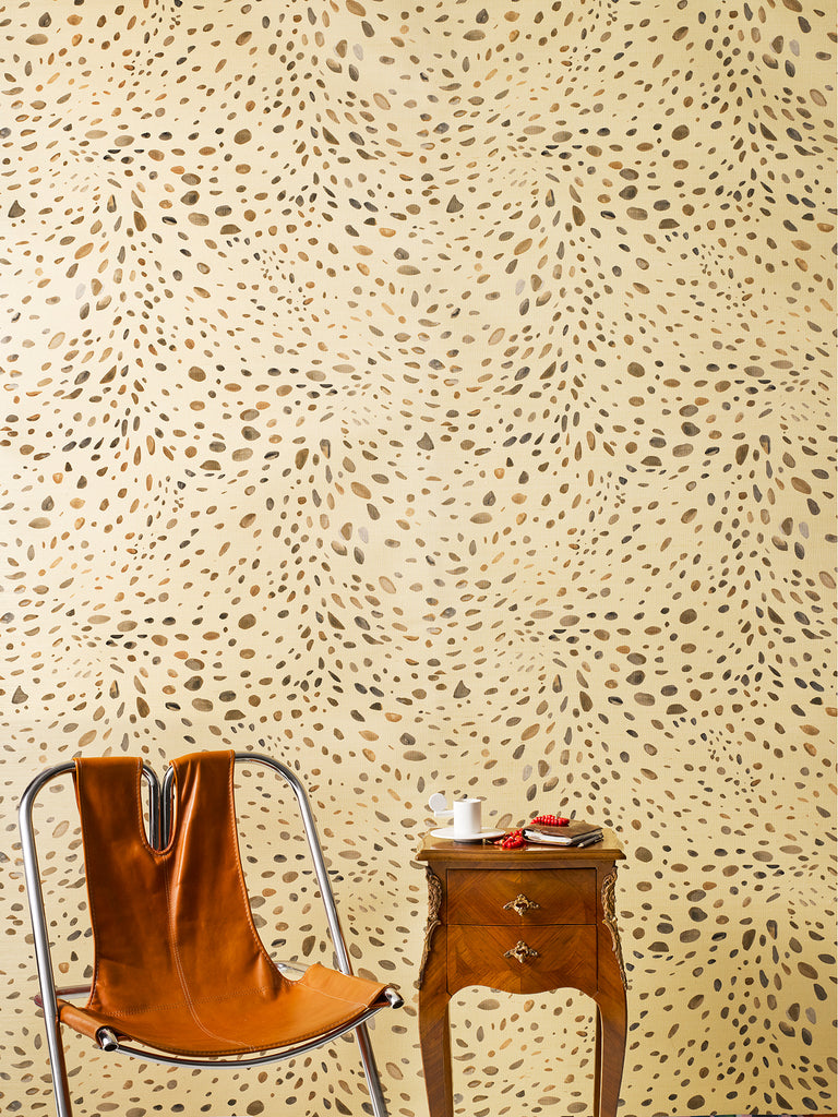 Cheetah Trompe L'oeil Sand Grasscloth Wallpaper