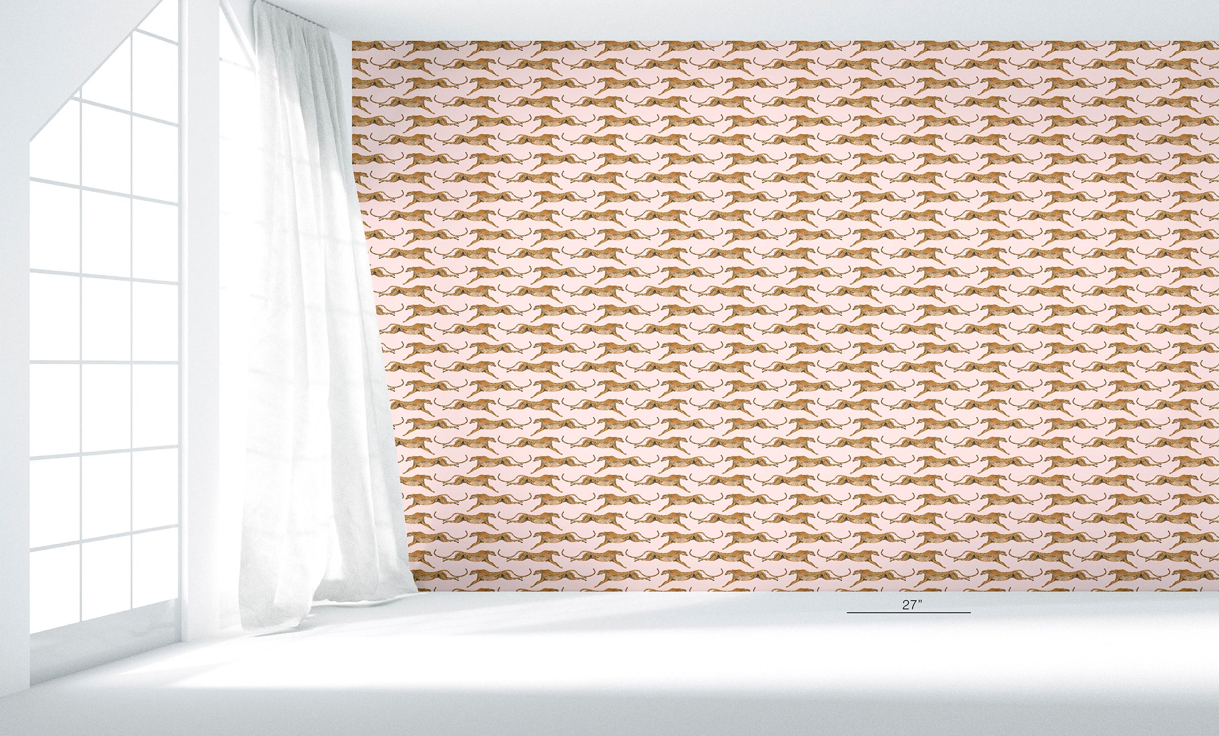 Cheetahs Leaping Pink Wallpaper