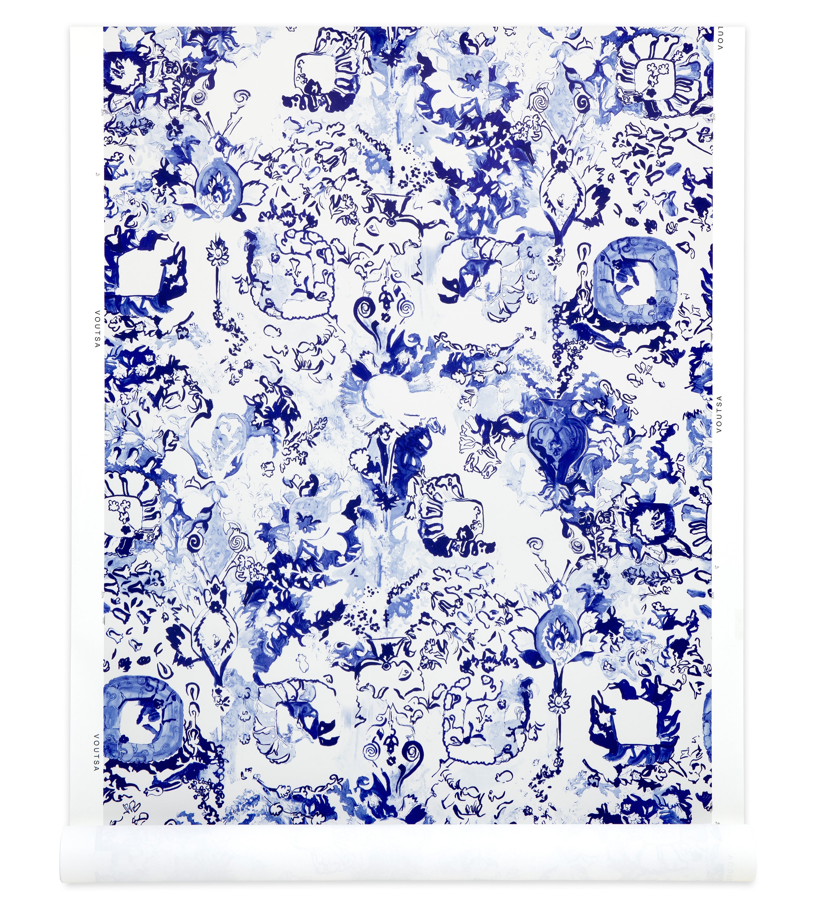 Fiona Delft Blue Wallpaper
