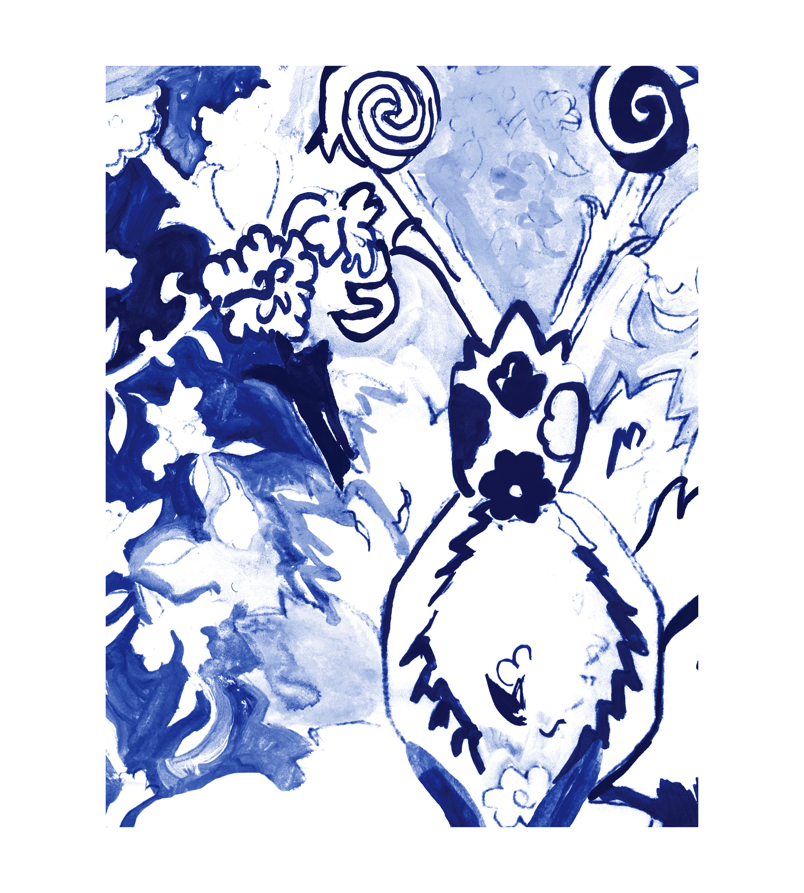Fiona Delft Blue Wallpaper