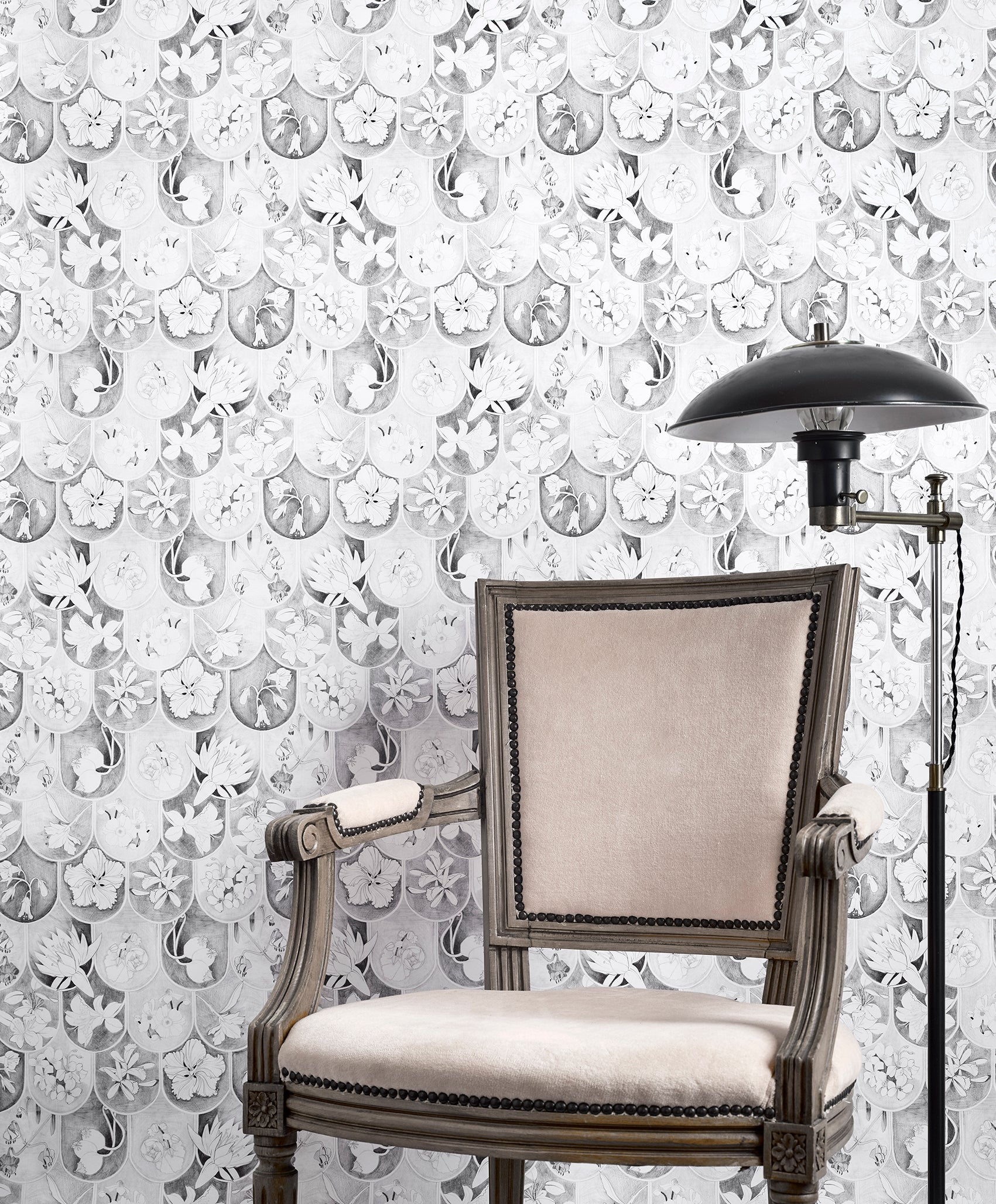 Floral Scales Sketch Wallpaper