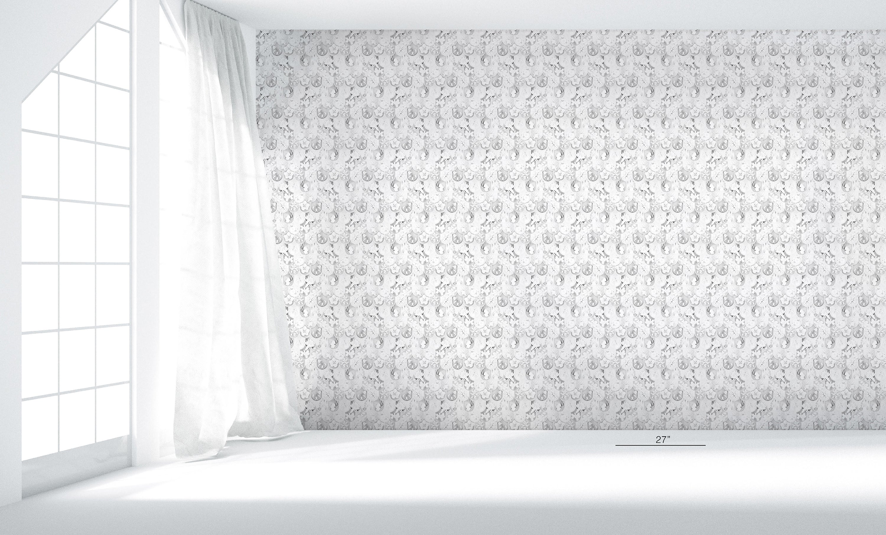 Floral Scales Sketch Wallpaper