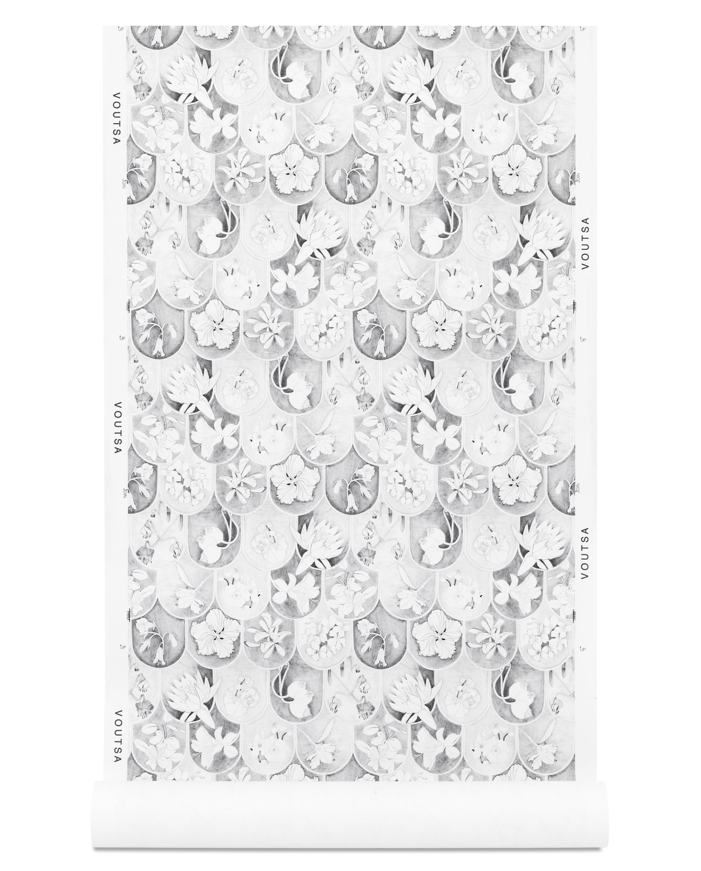 Floral Scales Sketch Wallpaper