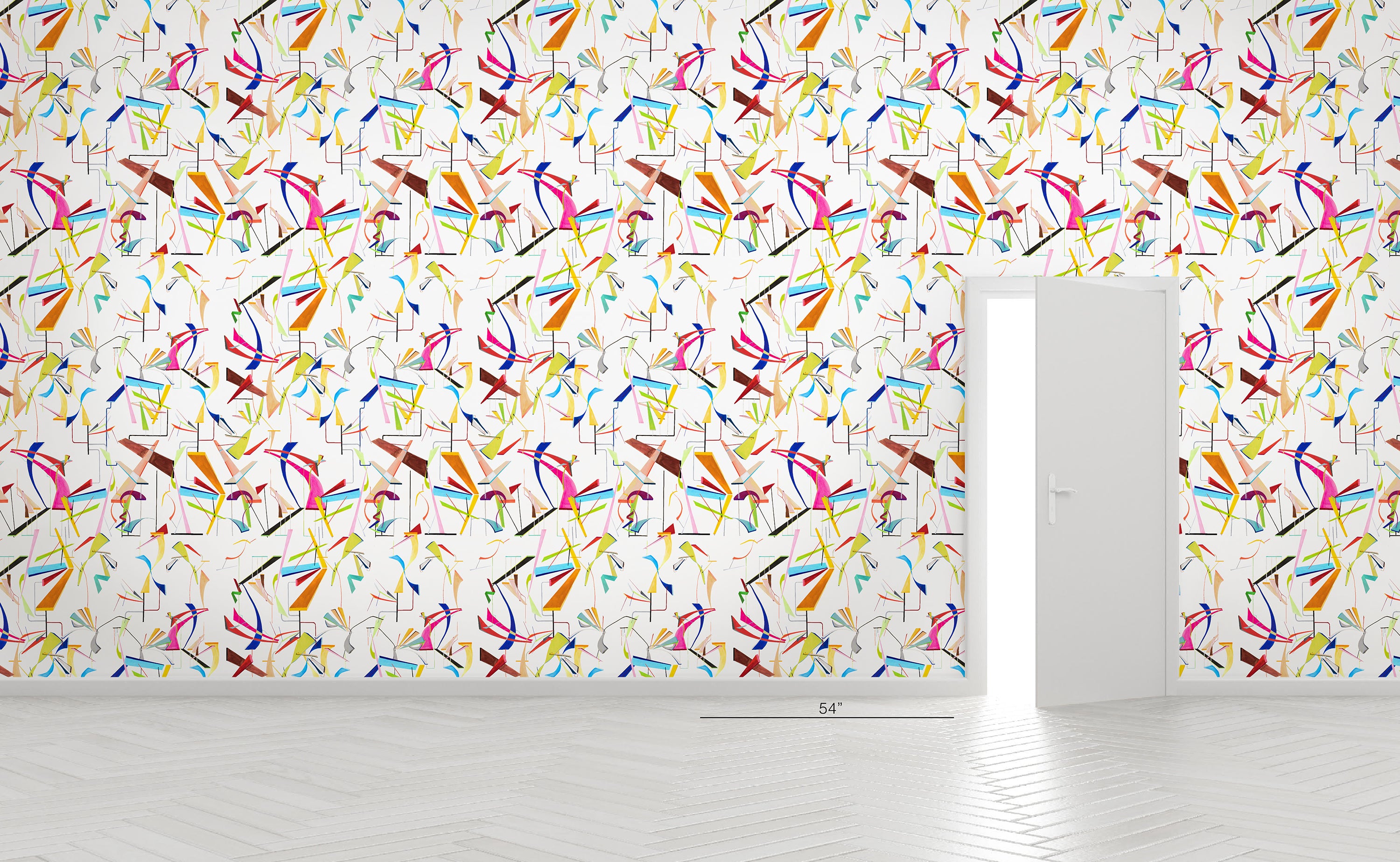 George All Over on Metallic White Wallpaper