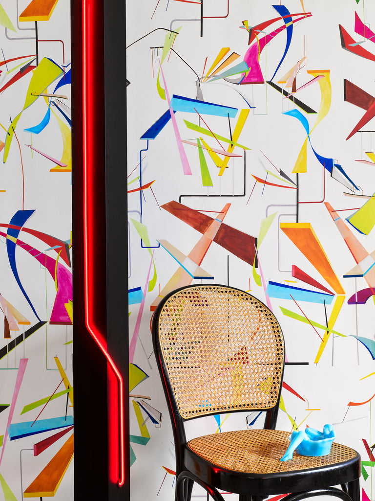 George All Over on Metallic White Wallpaper