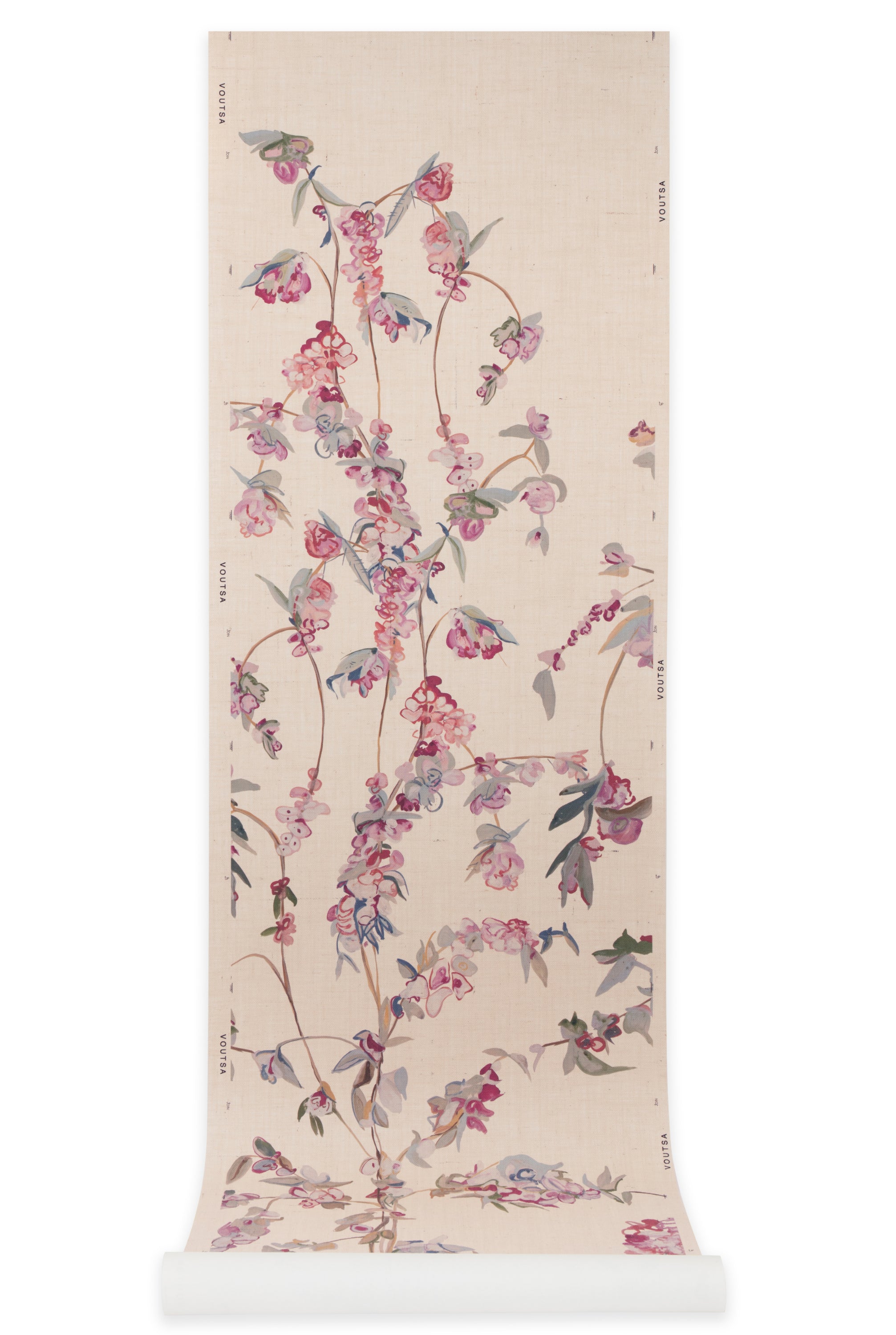 Guinevere Chinoiserie on Burlap Wallpaper