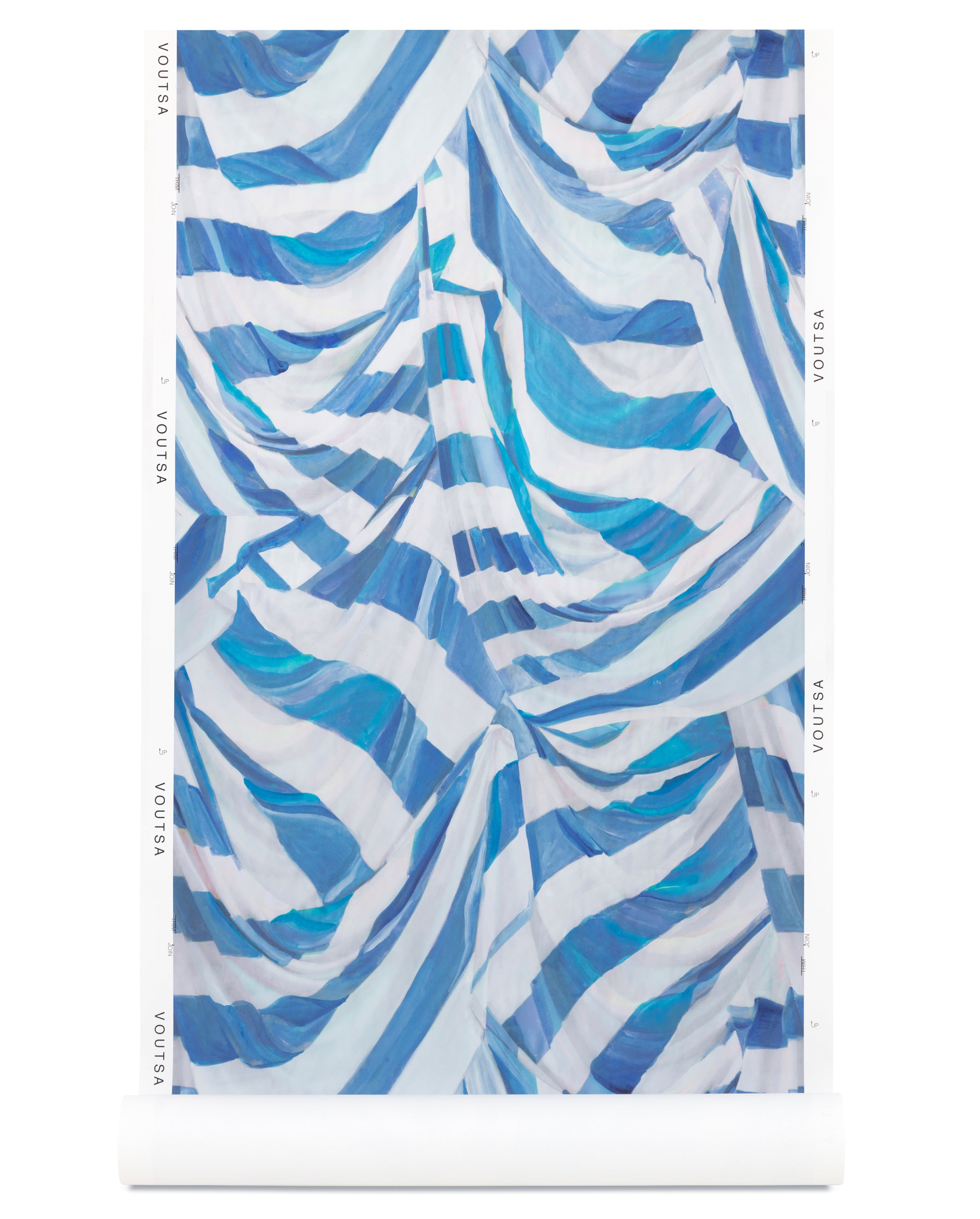 Judy Stripe Blue and White Wallpaper