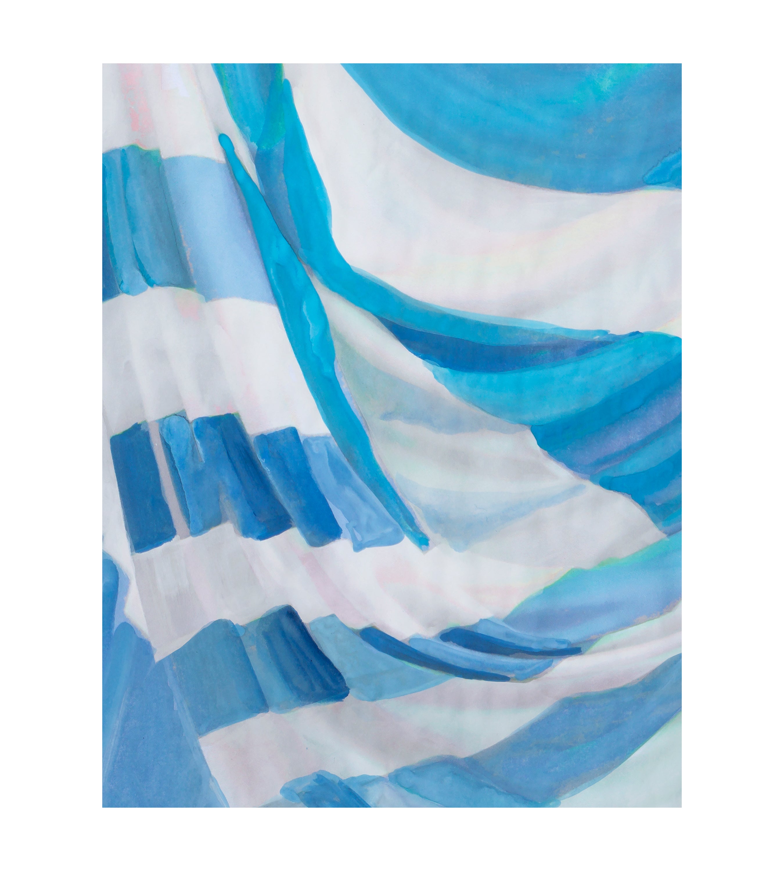 Judy Stripe Blue and White Wallpaper