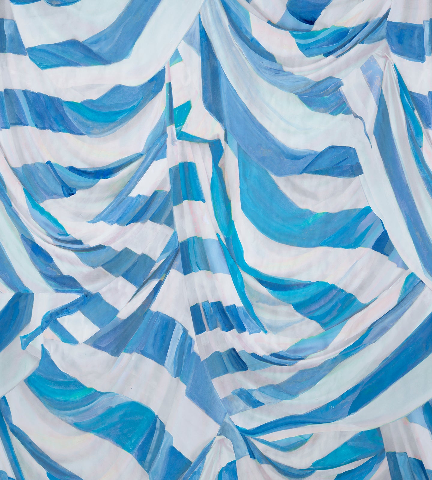 Judy Stripe Blue and White Wallpaper