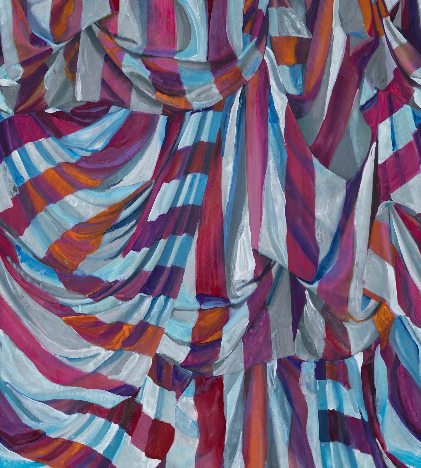 Judy Stripe Blue and Purple Wallpaper