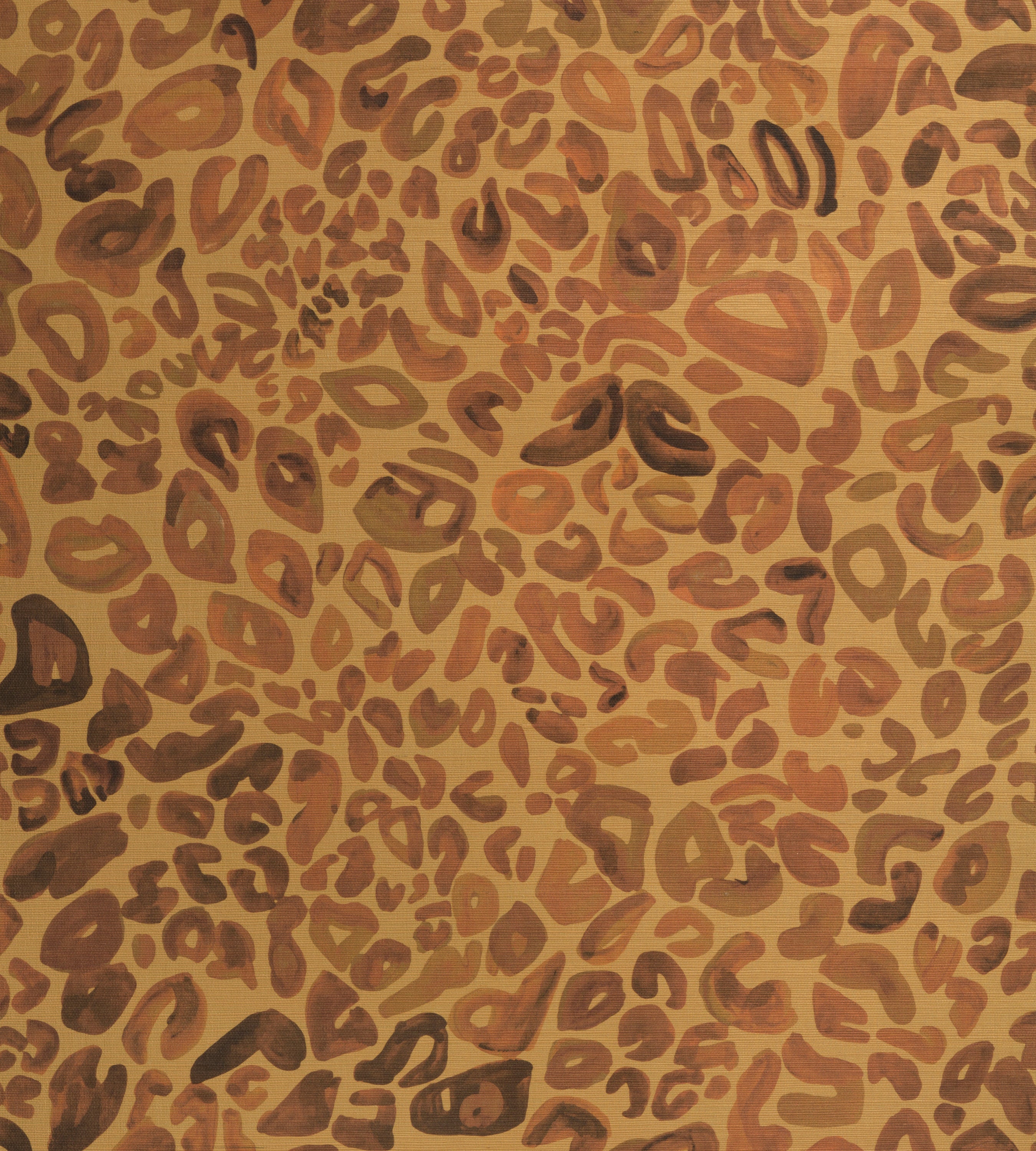 Leopard Gold Metallic Grasscloth Wallpaper