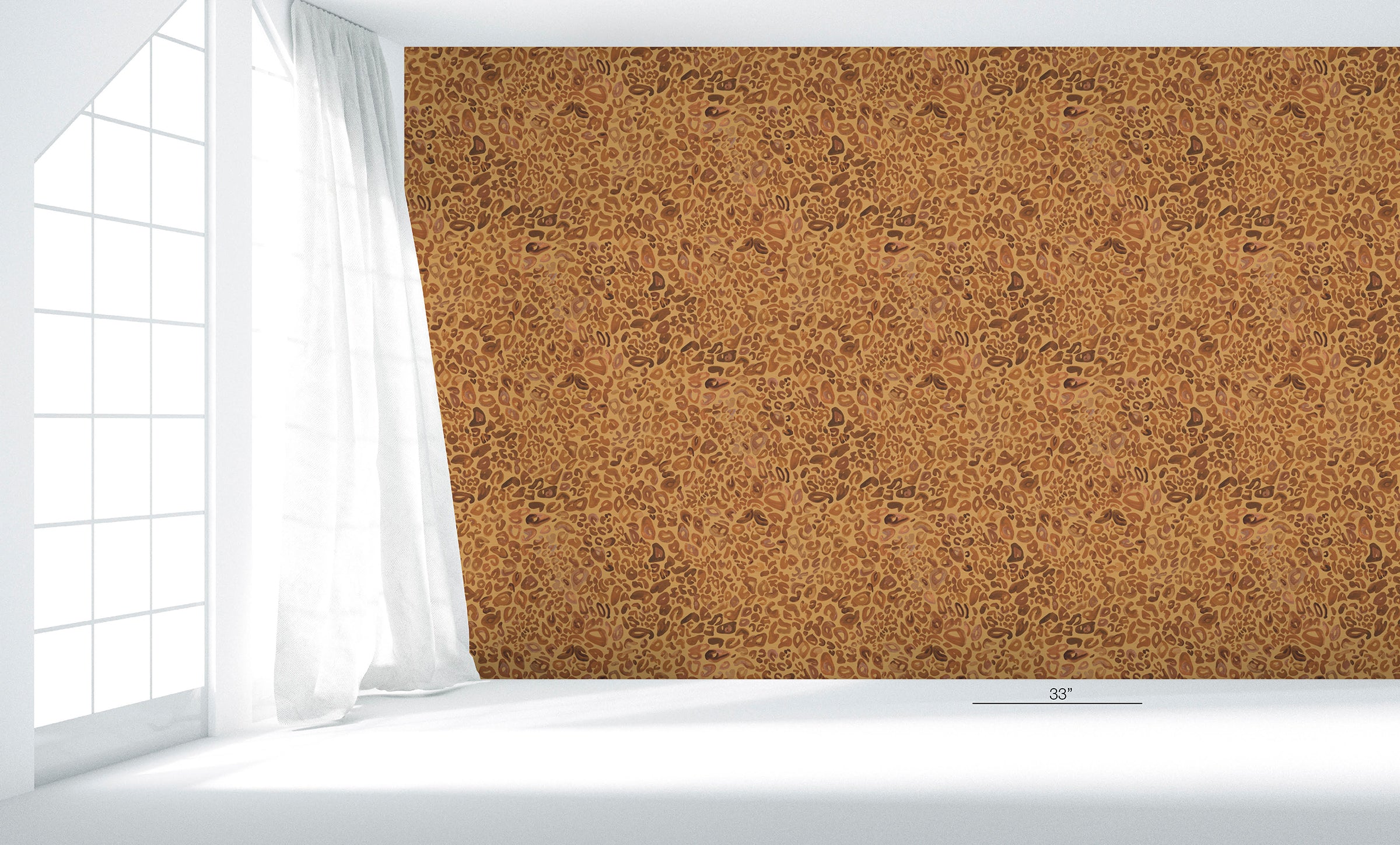Leopard Gold Metallic Grasscloth Wallpaper
