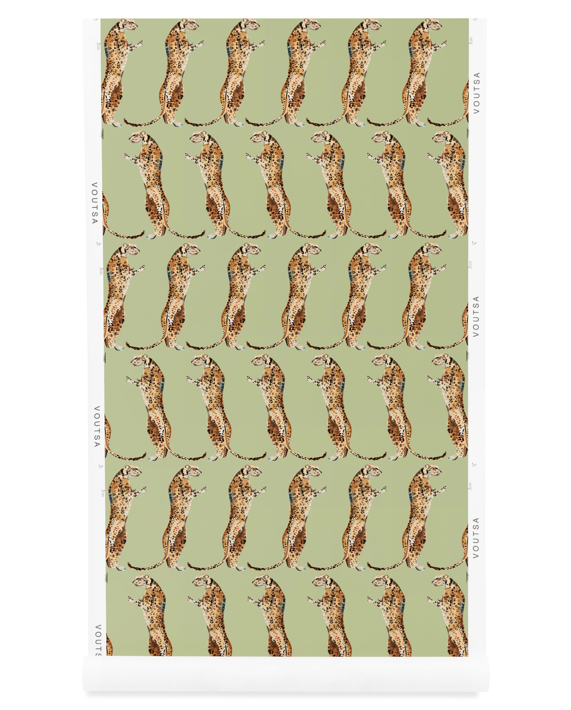 Leopards Standing Green Wallpaper