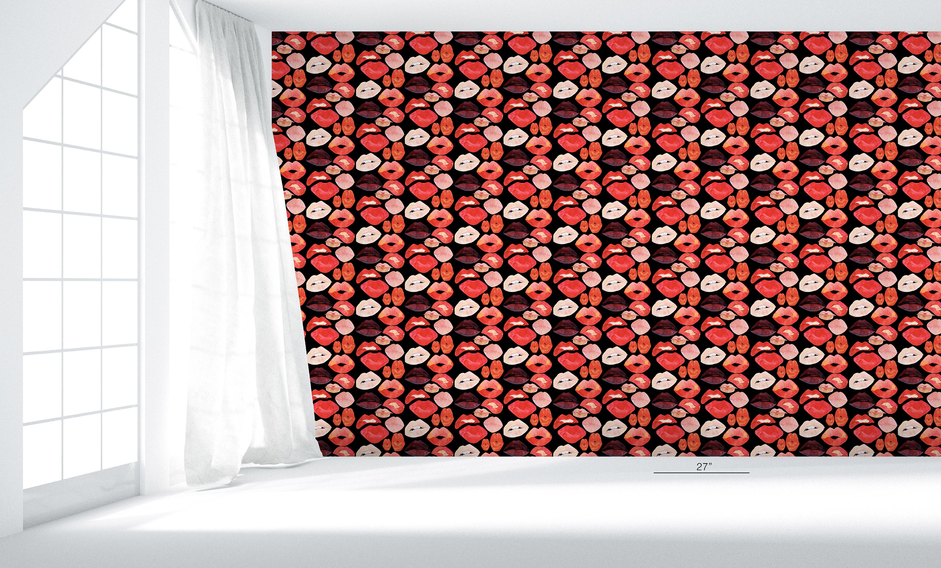 Lips on Black Wallpaper