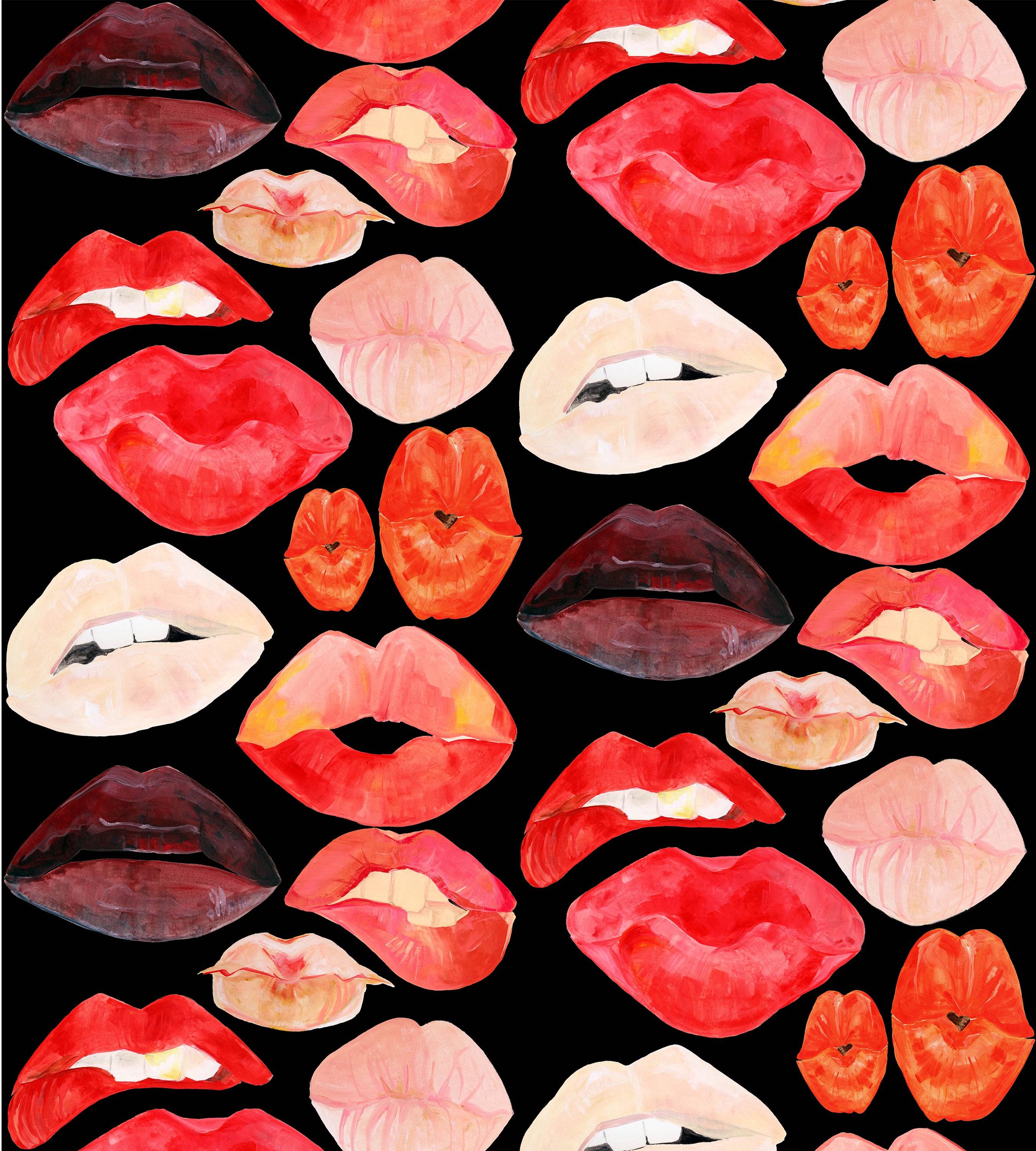 Lips on Black Wallpaper