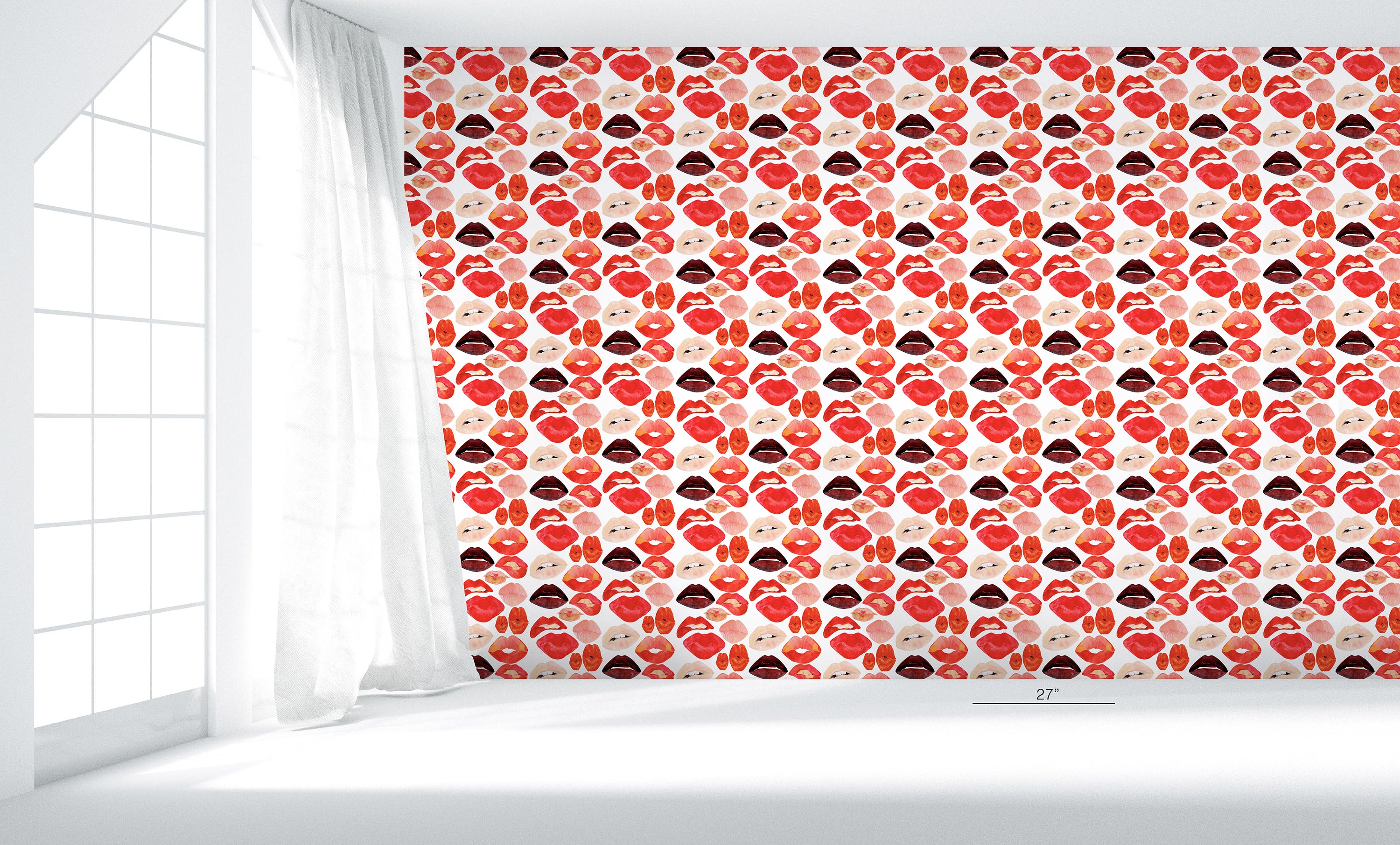 Lips on White Wallpaper