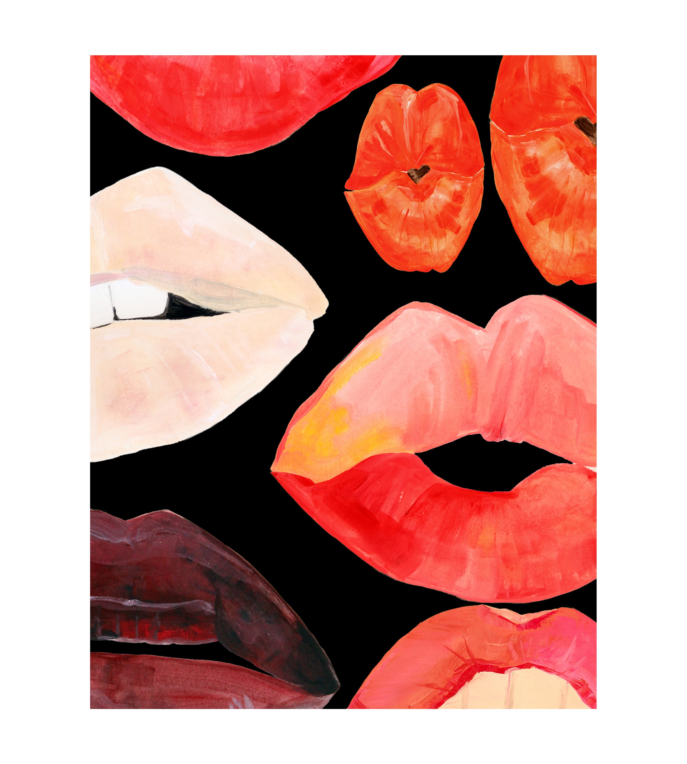 Lips on Black Wallpaper