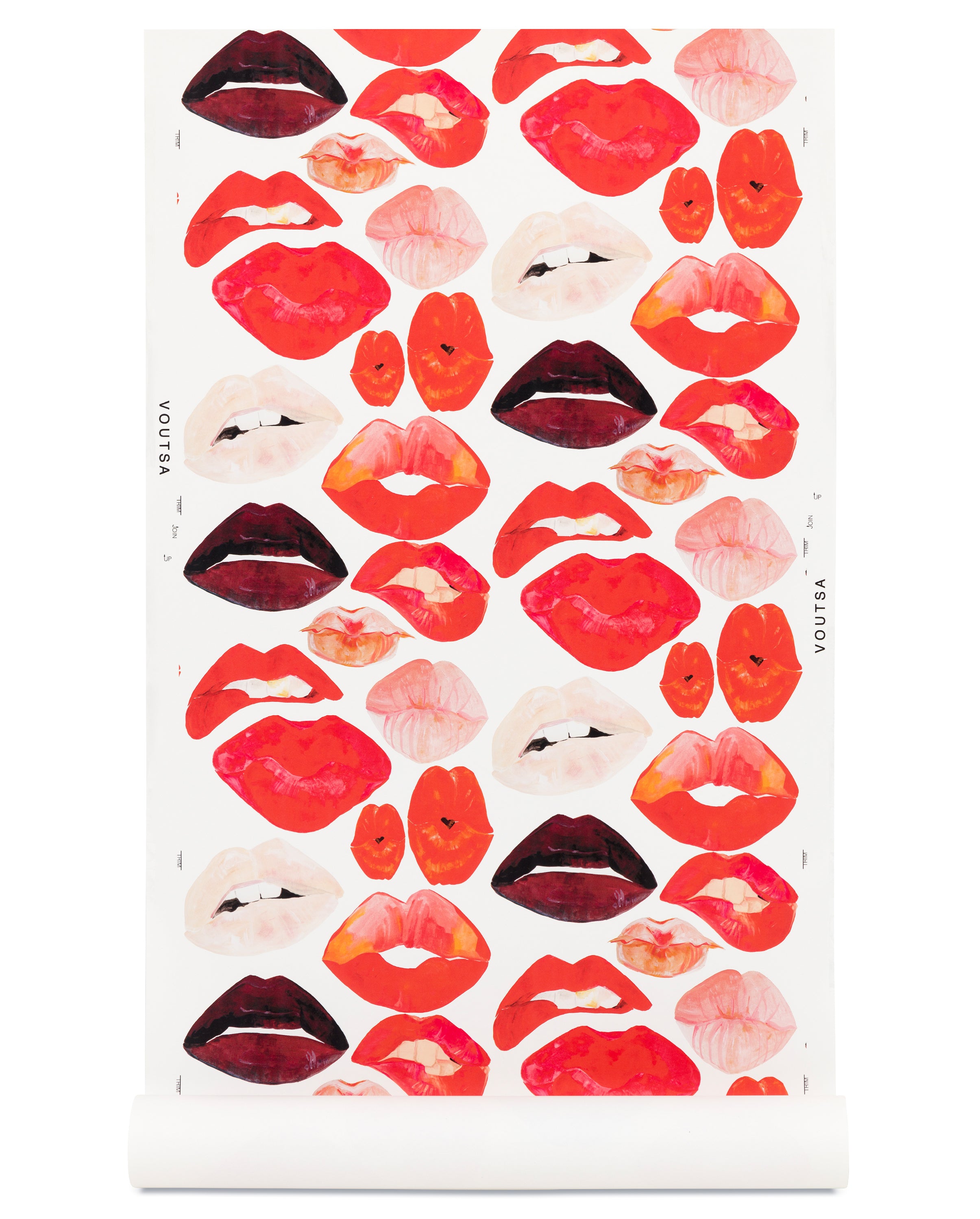 Lips on White Wallpaper