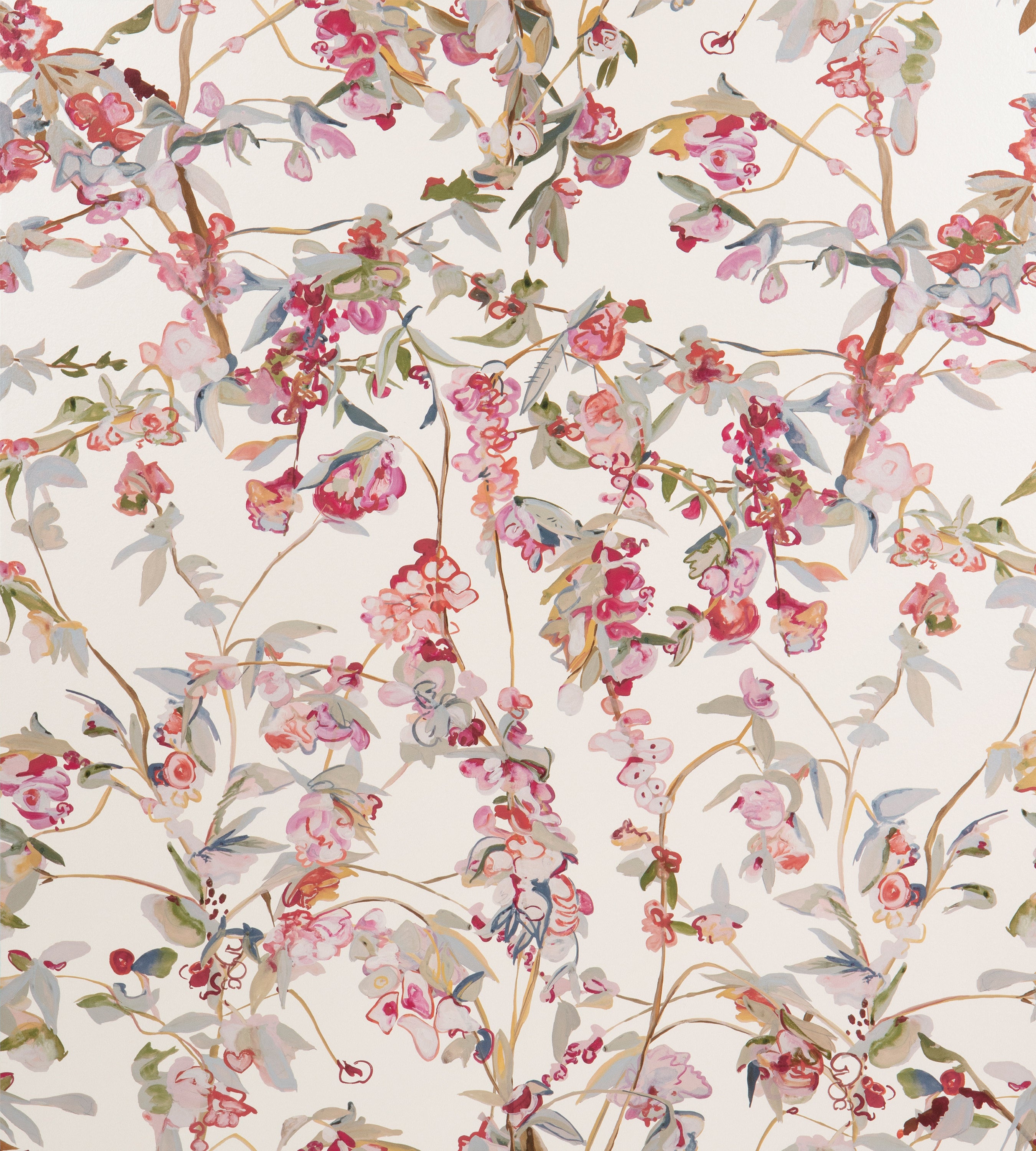 Maria on Metallic White Wallpaper
