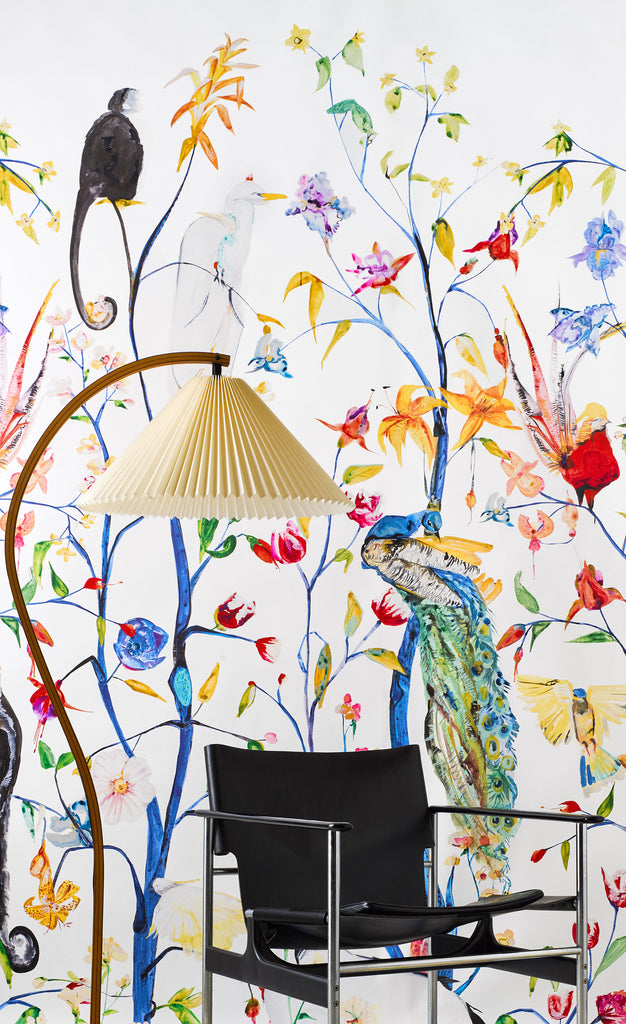 Menagerie Chinoiserie White Wallpaper