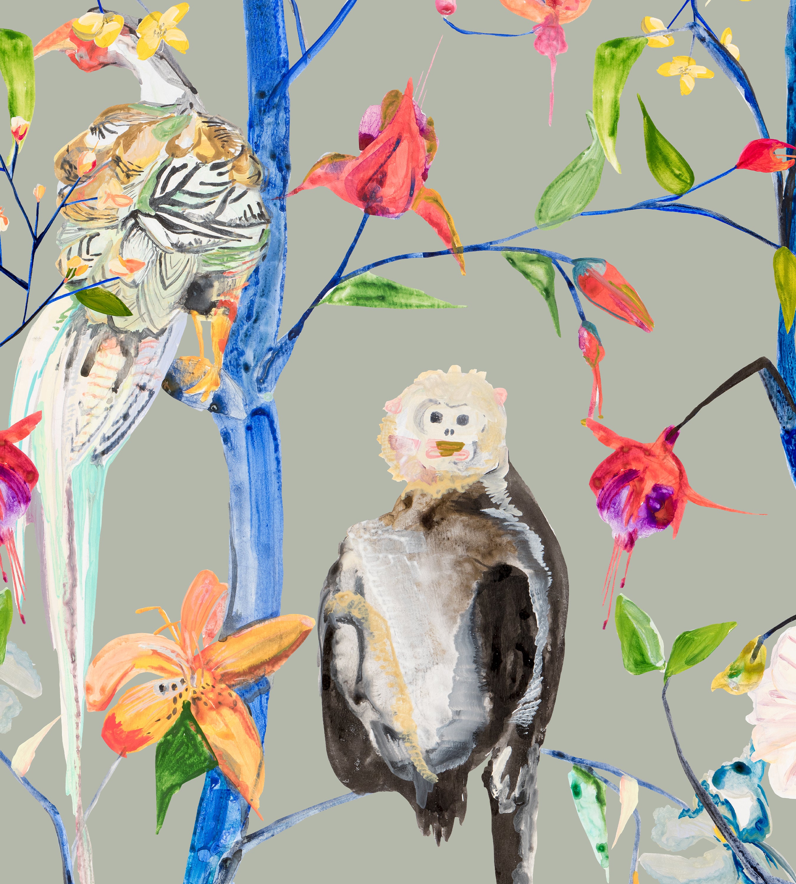 Menagerie Chinoiserie Vert De Terre Wallpaper