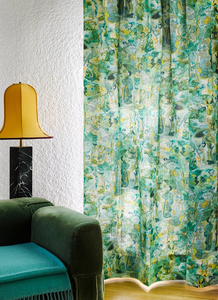 Monochrome Green Linen