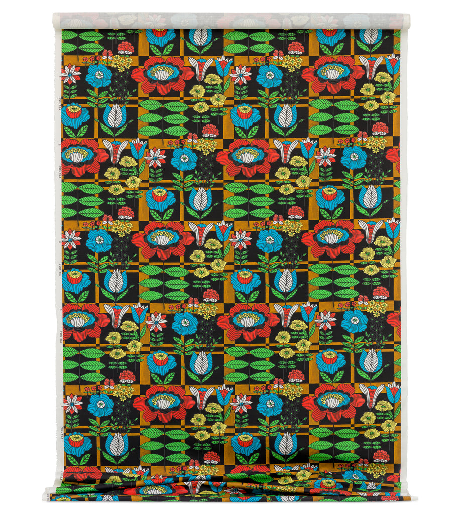 Plaid Blooms Technicolor Cotton Linen