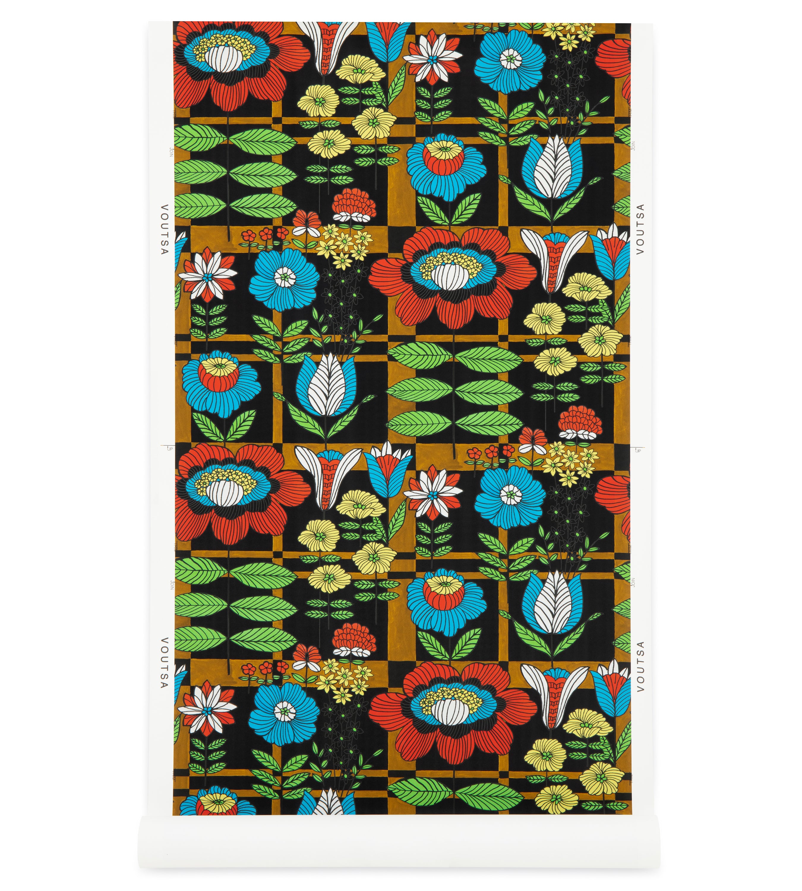 Plaid Blooms Technicolor Wallpaper