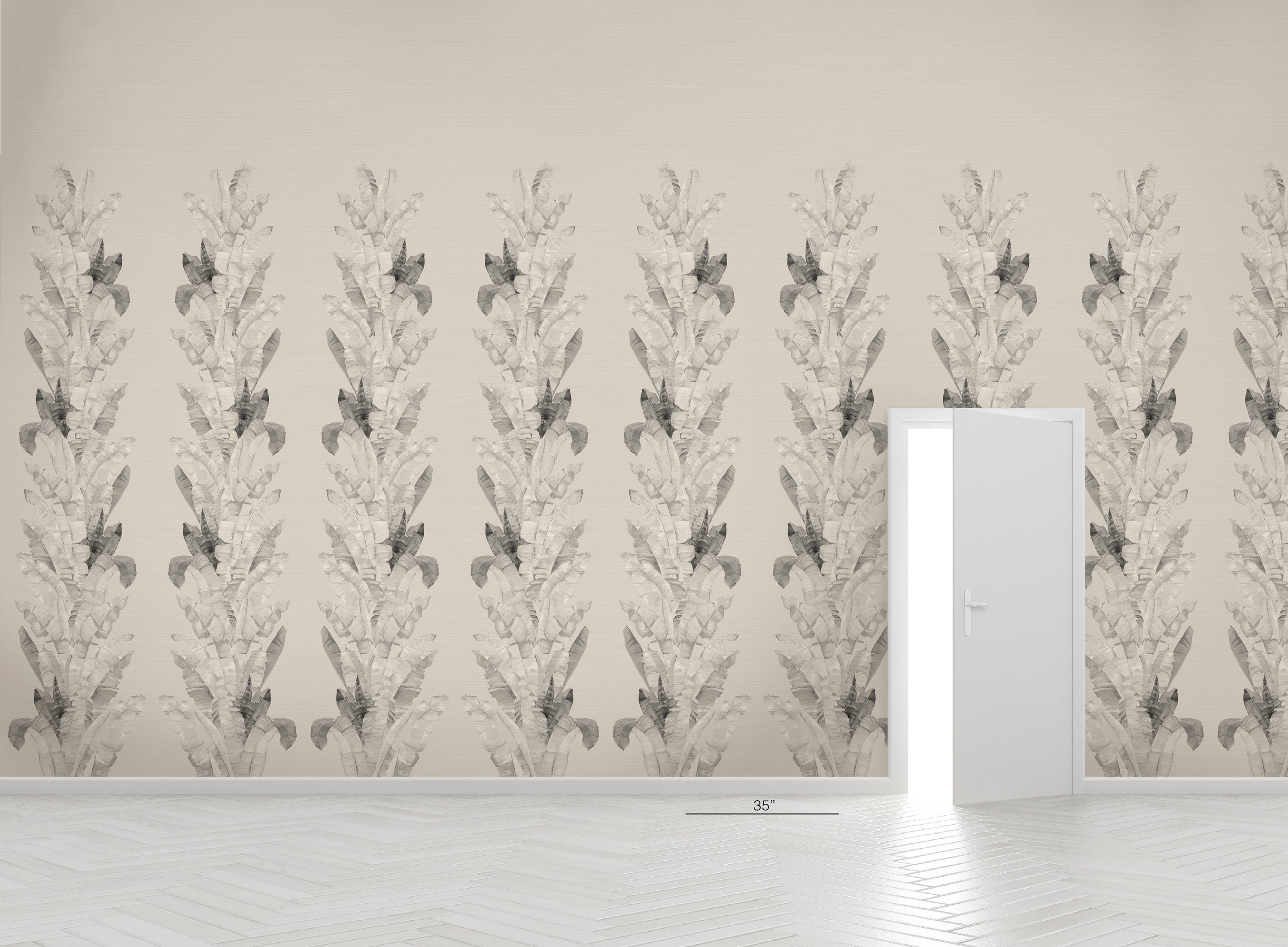 Tahitia Shadows Grasscloth Chinoiserie Wallpaper