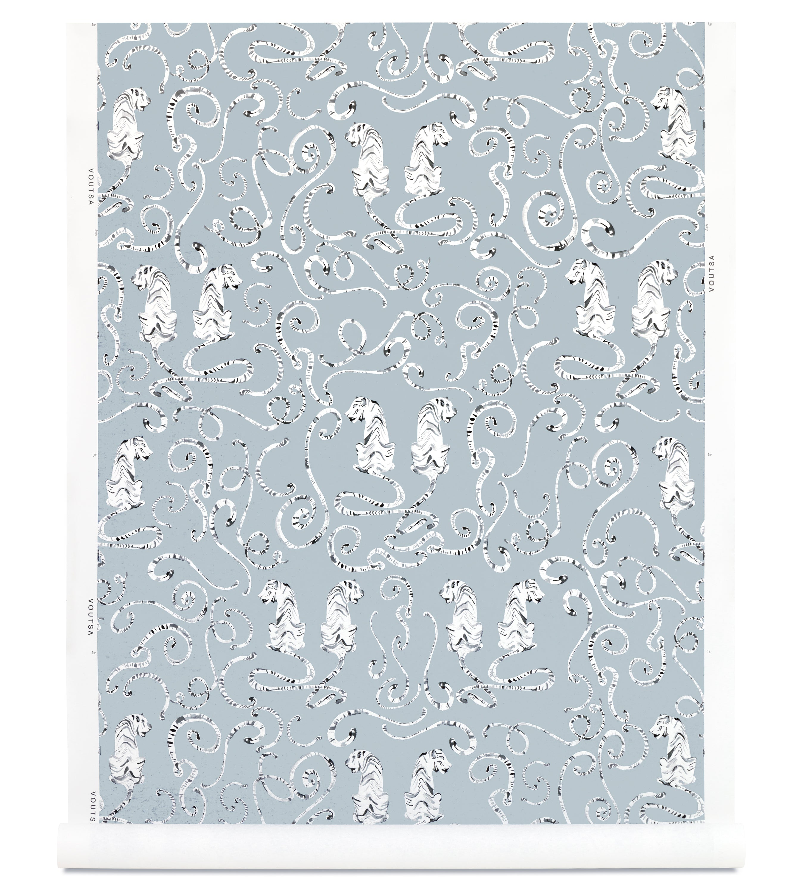 Tigers and Tails Parma Gray Wallpaper