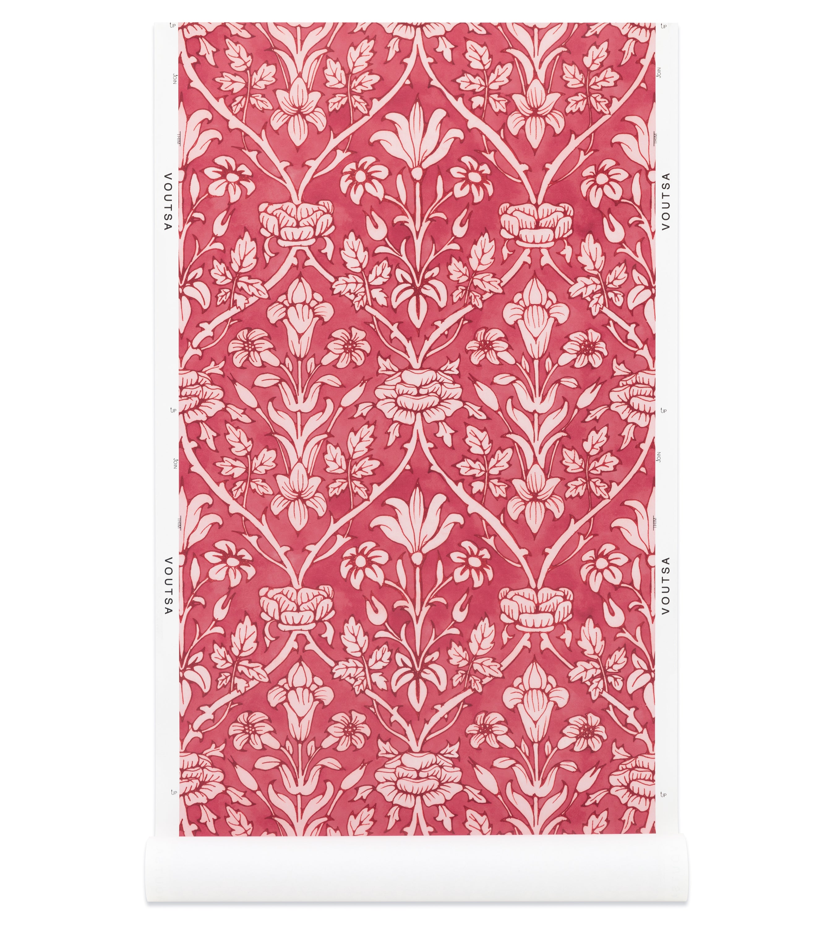 Trumpet Blooms Red and Pink Wallpaper