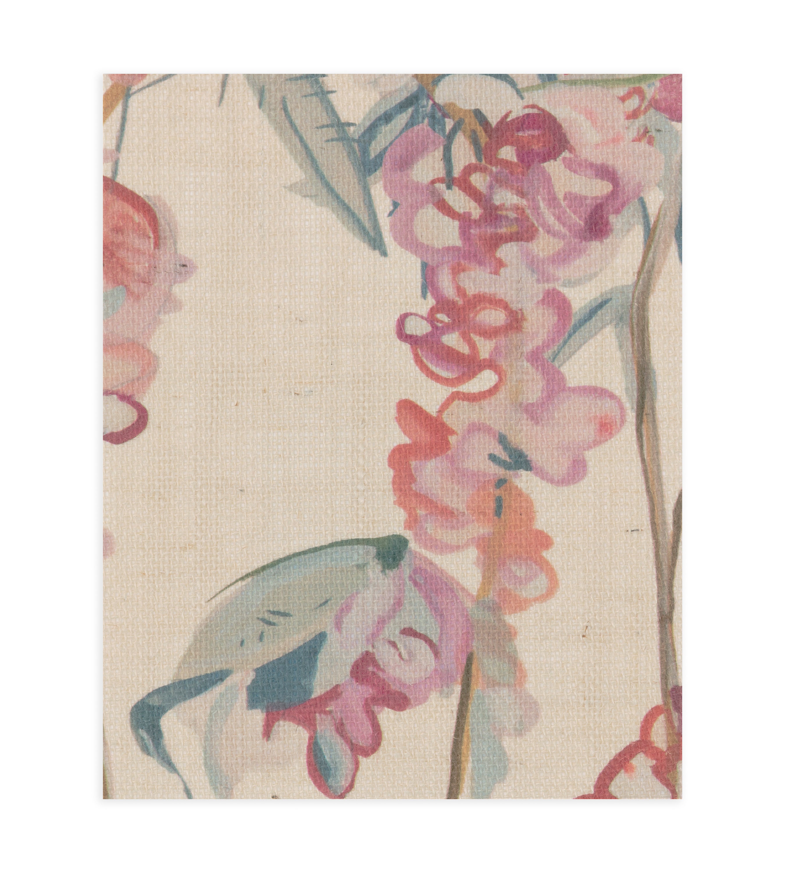 Guinevere Chinoiserie on Burlap Wallpaper