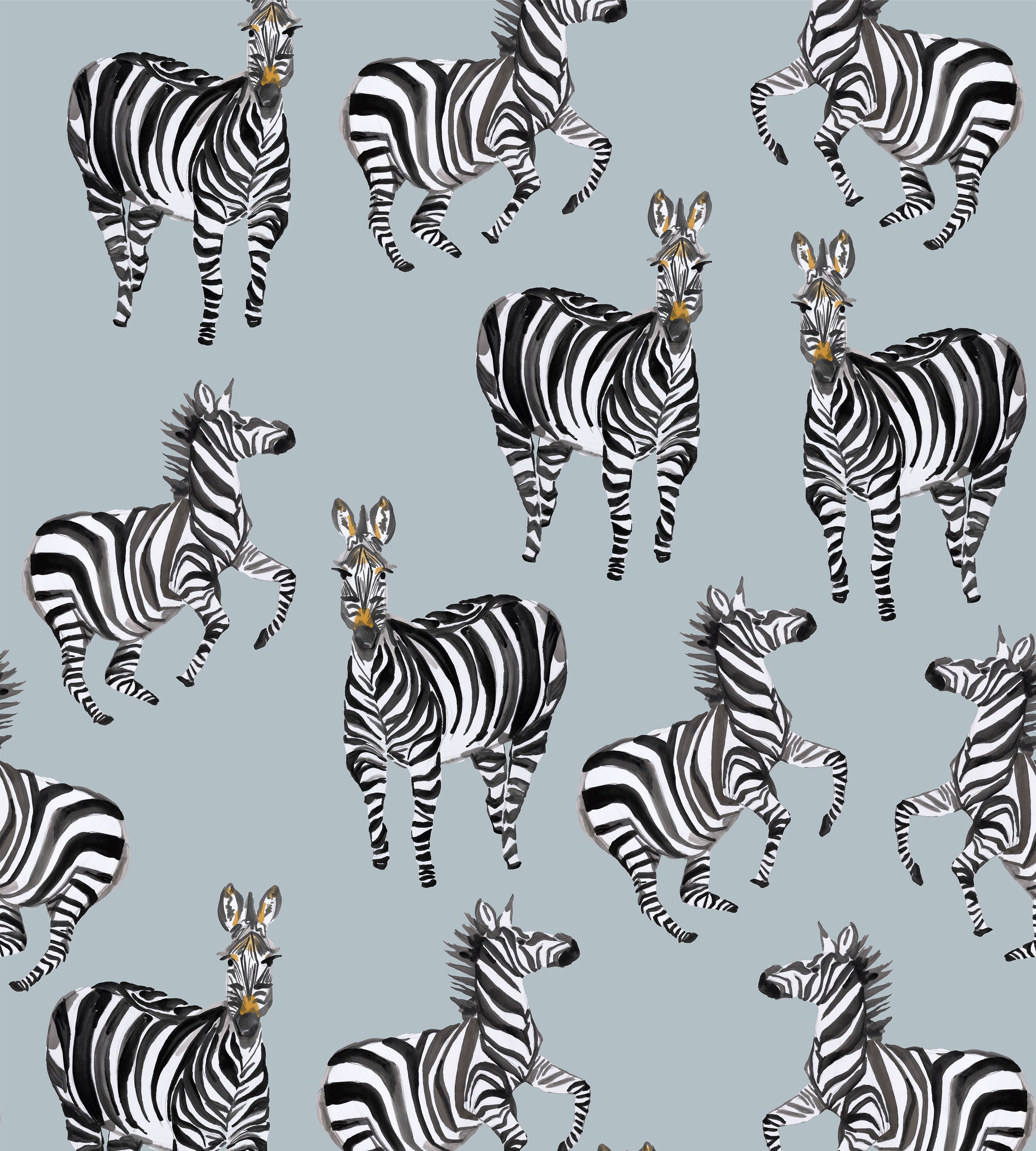 Zebras Parma Gray Wallpaper