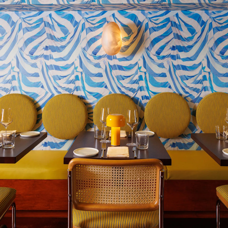Judy Stripe Blue and White in AD