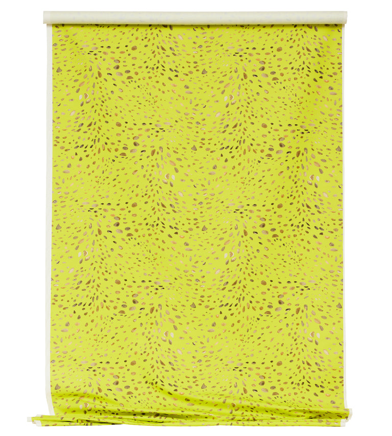 Cheetah Trompe L'oeil Chartreuse Cotton Linen