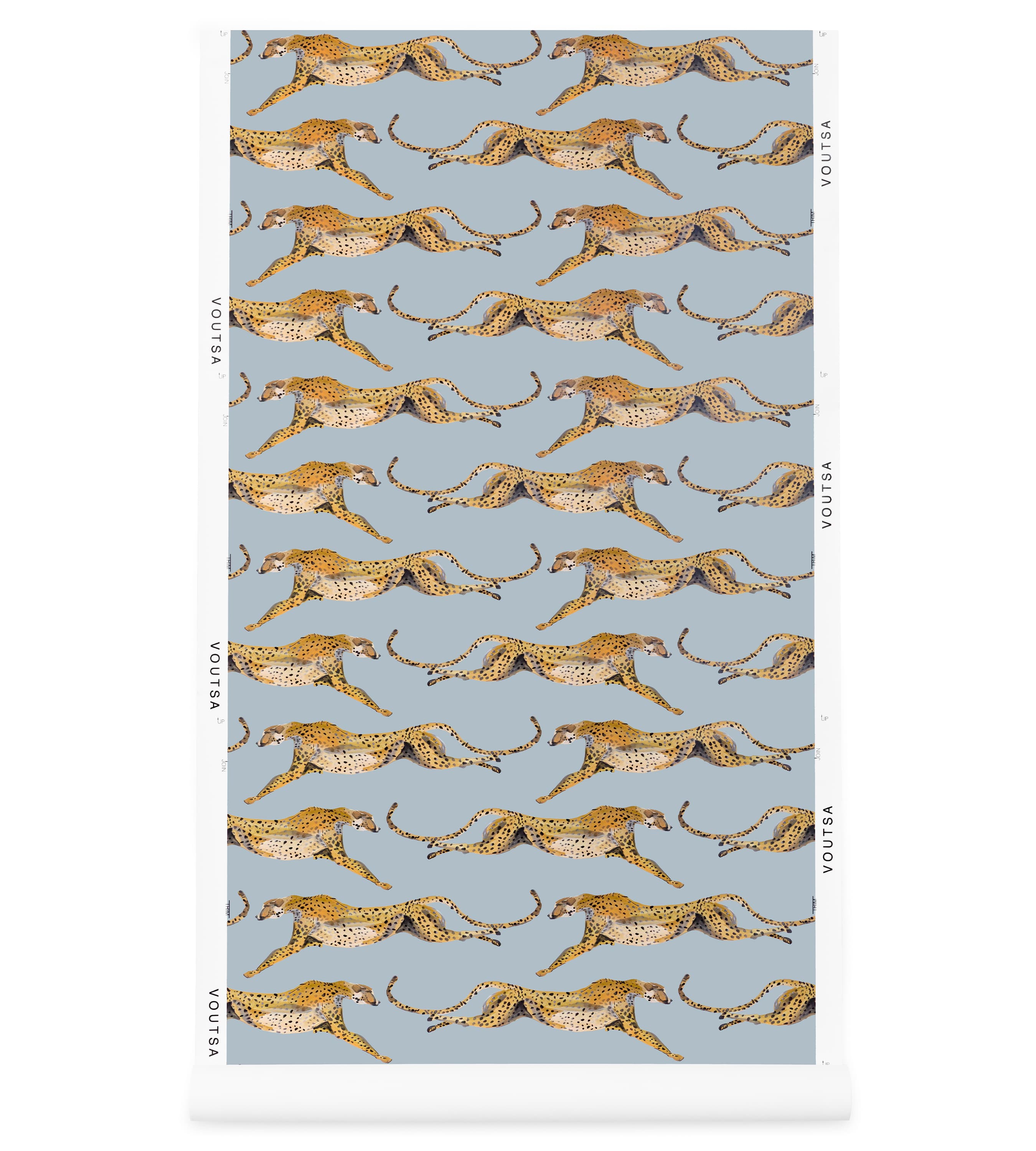 Cheetahs Leaping Parma Gray Wallpaper