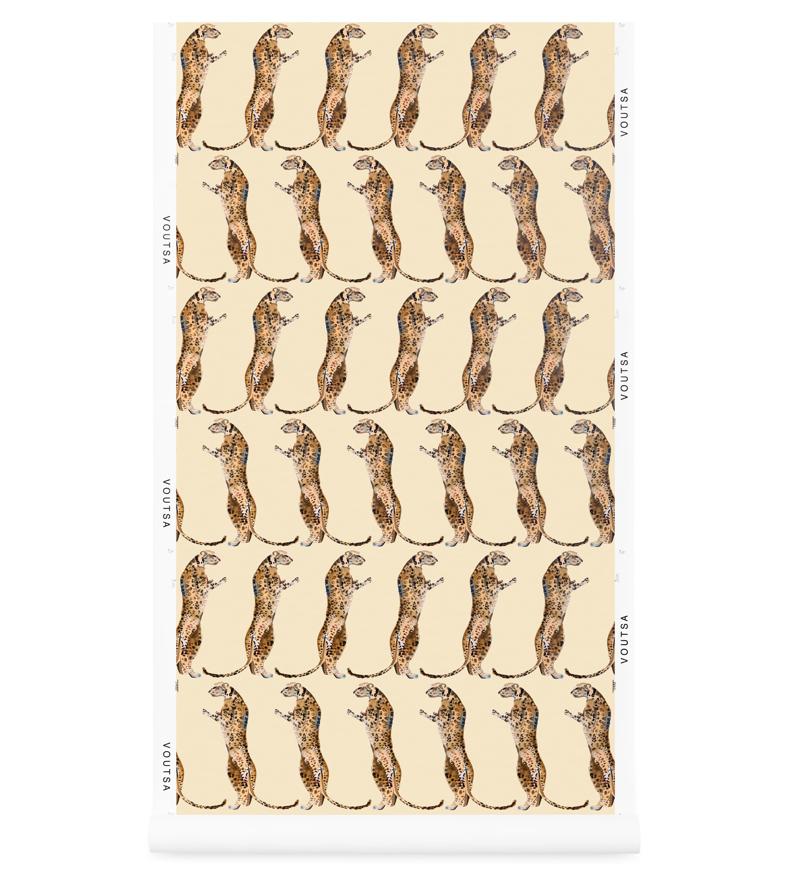 Leopards Standing Beige Wallpaper