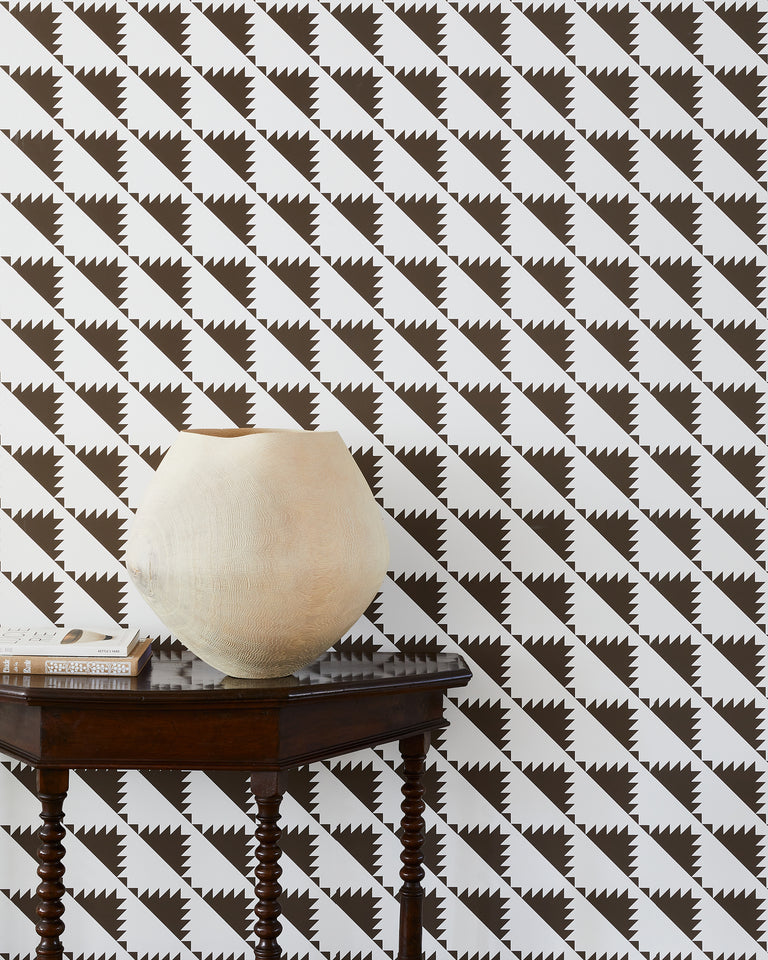 Sawtooth Brown and Beige Wallpaper (x MARKED)