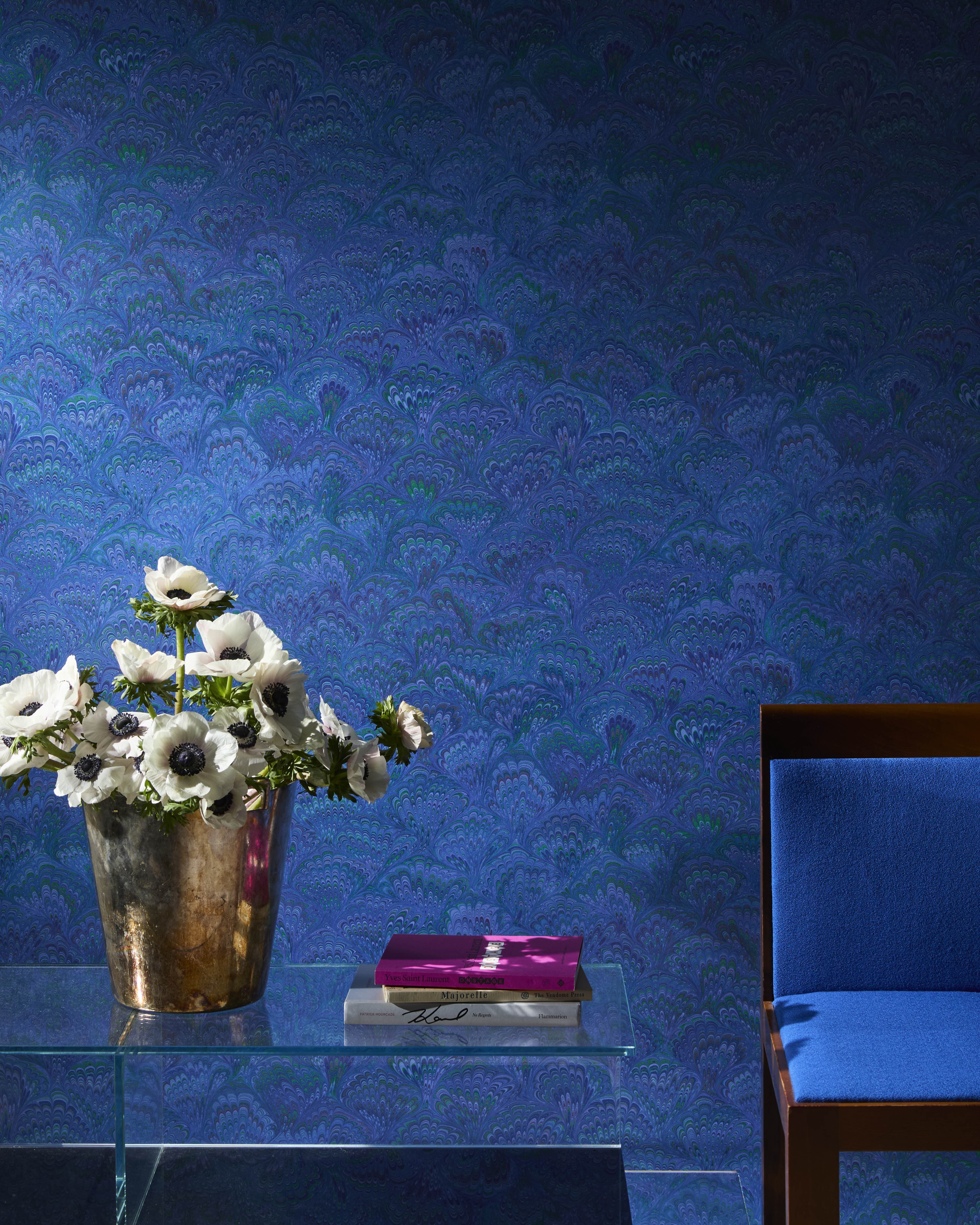 Pride Marble Gay Blue Wallpaper
