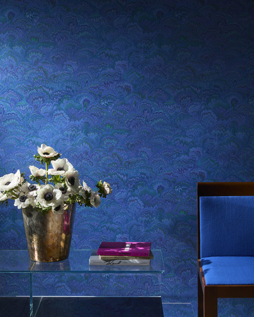 Pride Marble Gay Blue Wallpaper